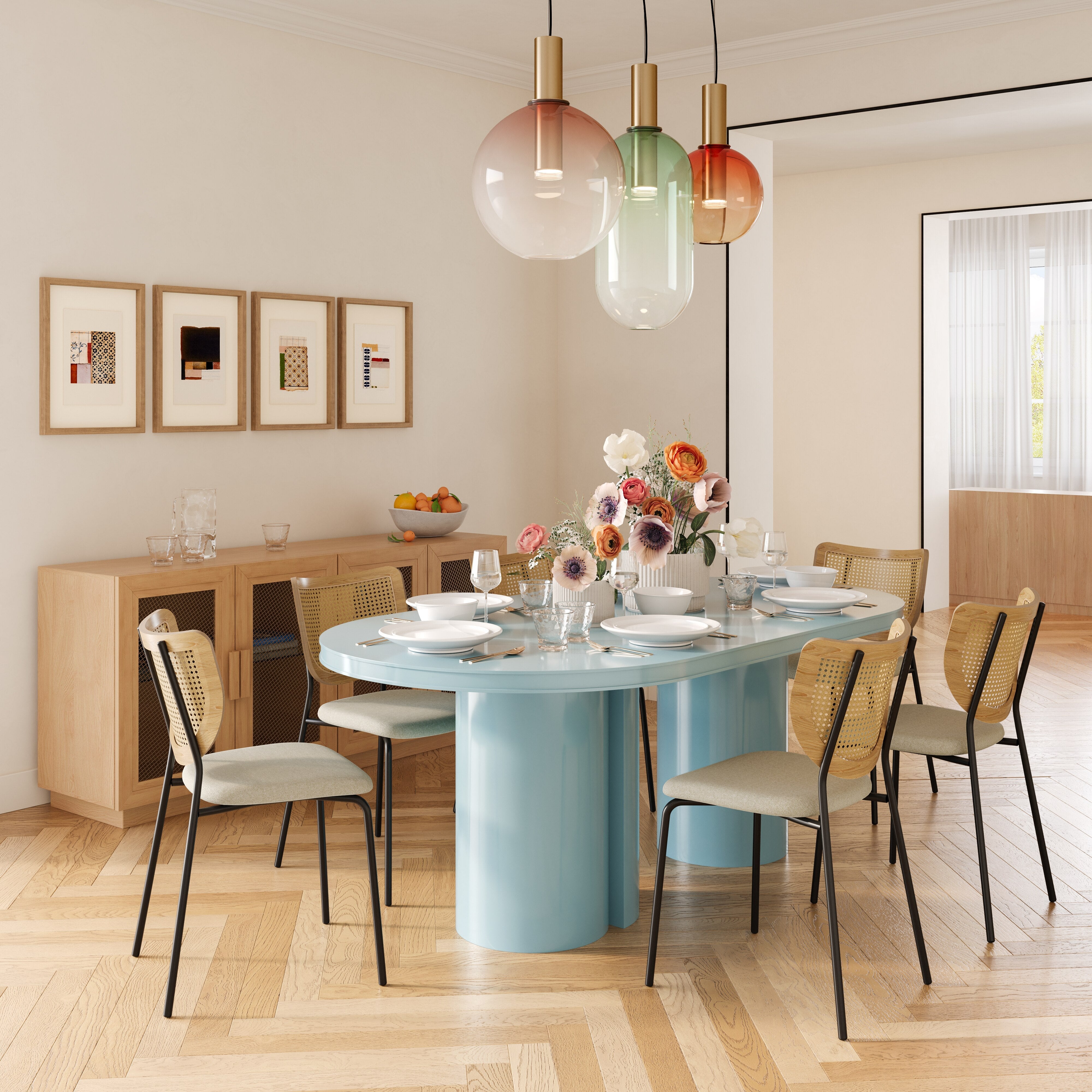 Elora 79" Lacquer Oval Dining Table