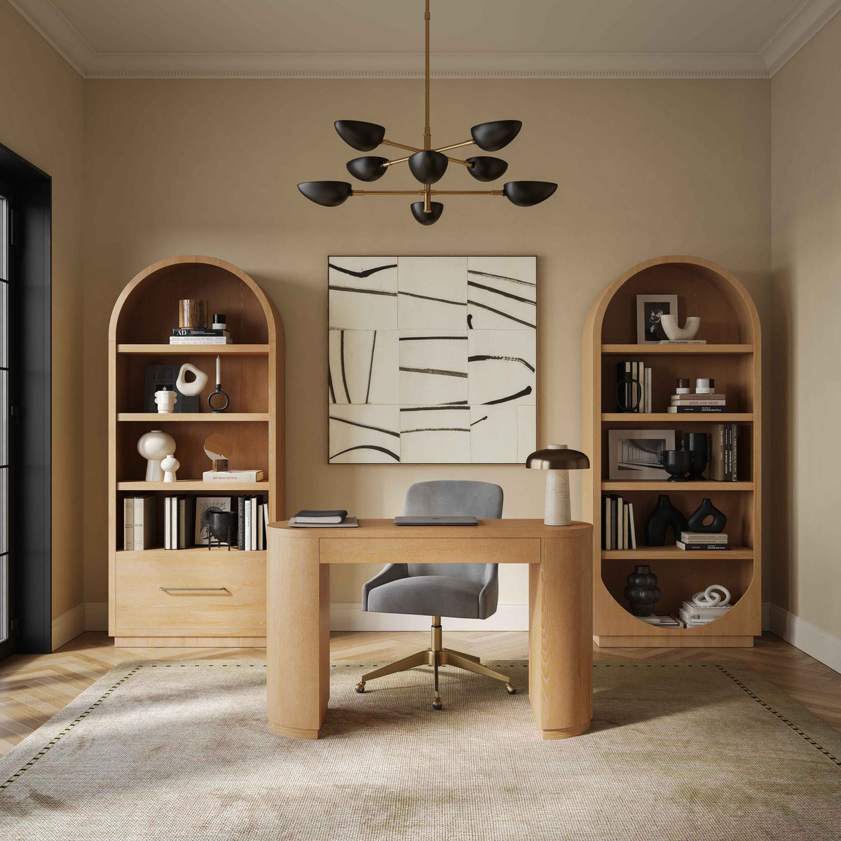 Marlow 52" Wood 2-Drawer Writing Desk
