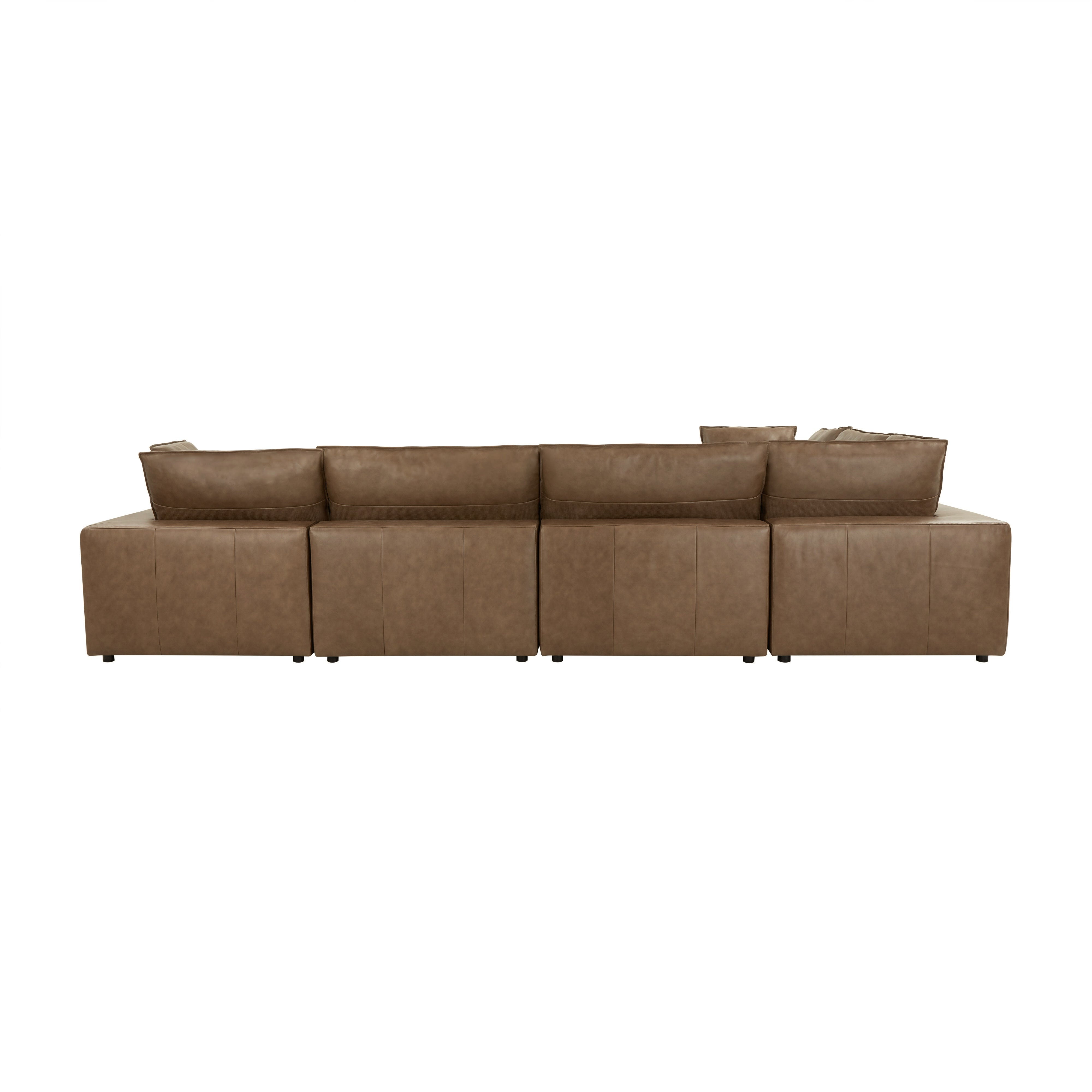 Cali 7-Piece Chocolate Brown Performance Velvet Large Chaise Sectional