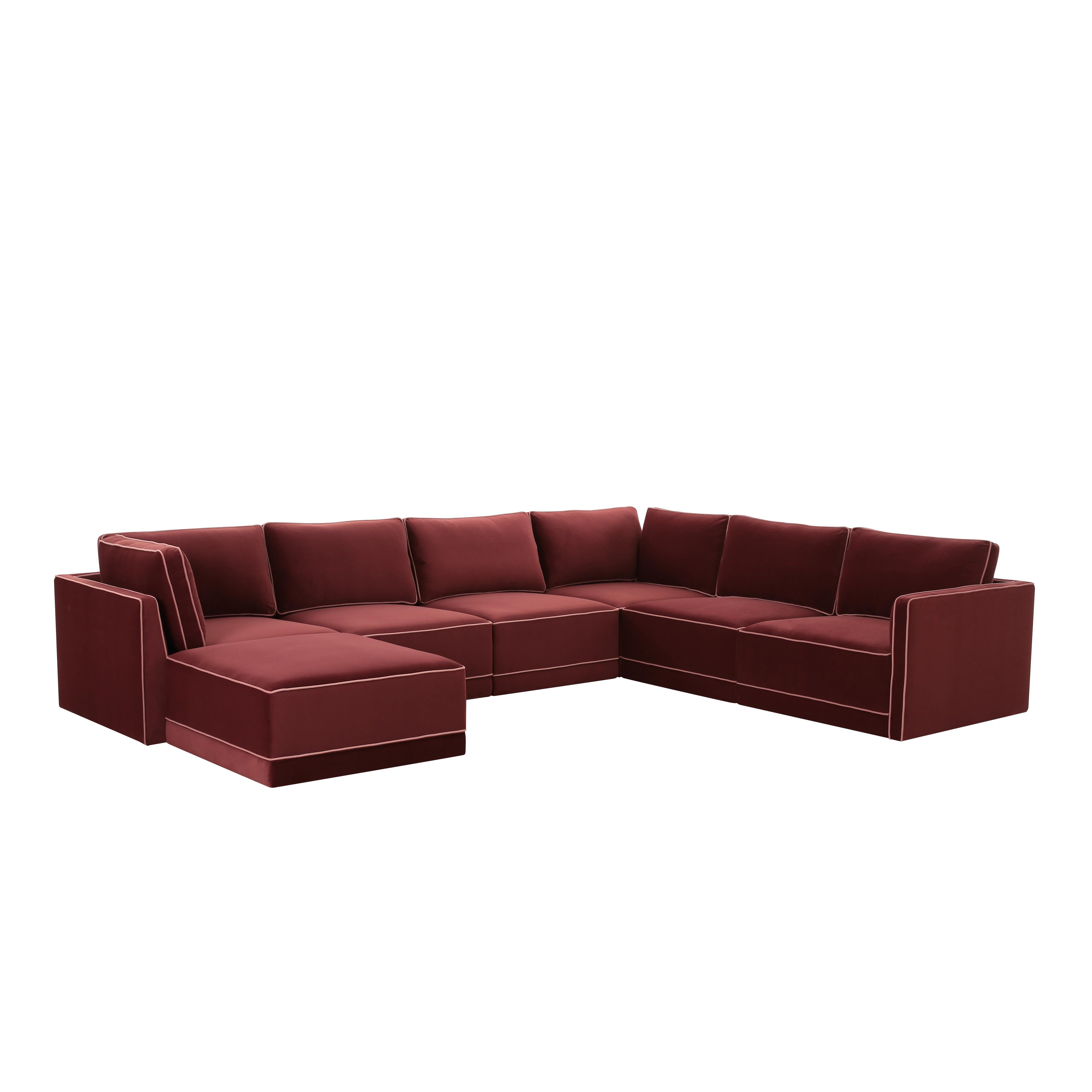 Willow Modular Large Chaise Sectional Sectionals TOV Furniture Red Sectionals, Mid Century Furniture, Furniture Sale, Old Bones Co, Mid Century Furniture Sale, Four Hands Furniture, Sale,Gus, Sale,Perigold Willow Modular Large Chaise Sectional Sectionals Sale, Perigold Sale Willow Modular Large Chaise Sectional,Willow Modular Large Chaise Sectional Lulu and Georgia, Burke Decor Sale Willow Modular Large Chaise Sectional, www.oldbonesco.com