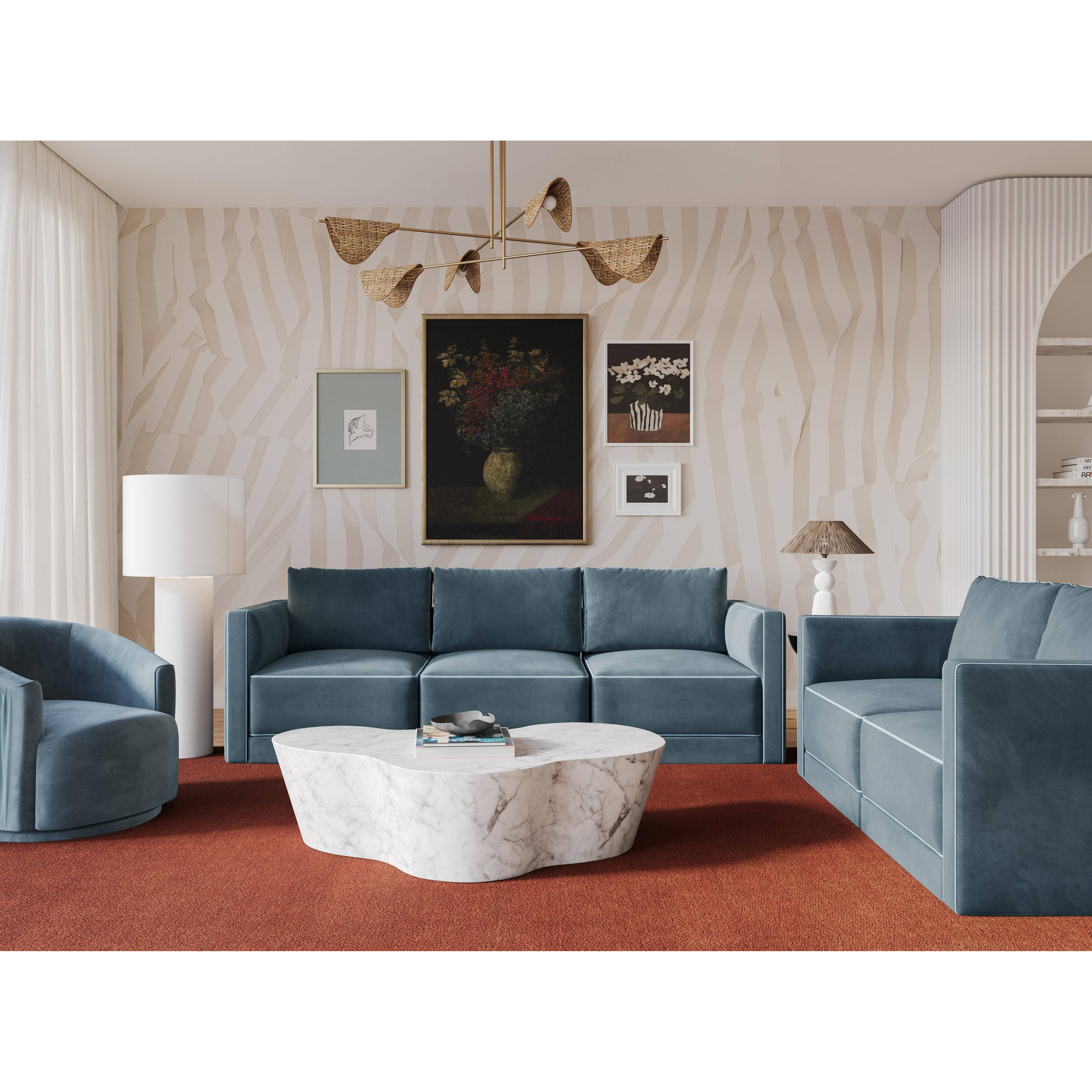 Willow 105" Performance Velvet Modular Sofa