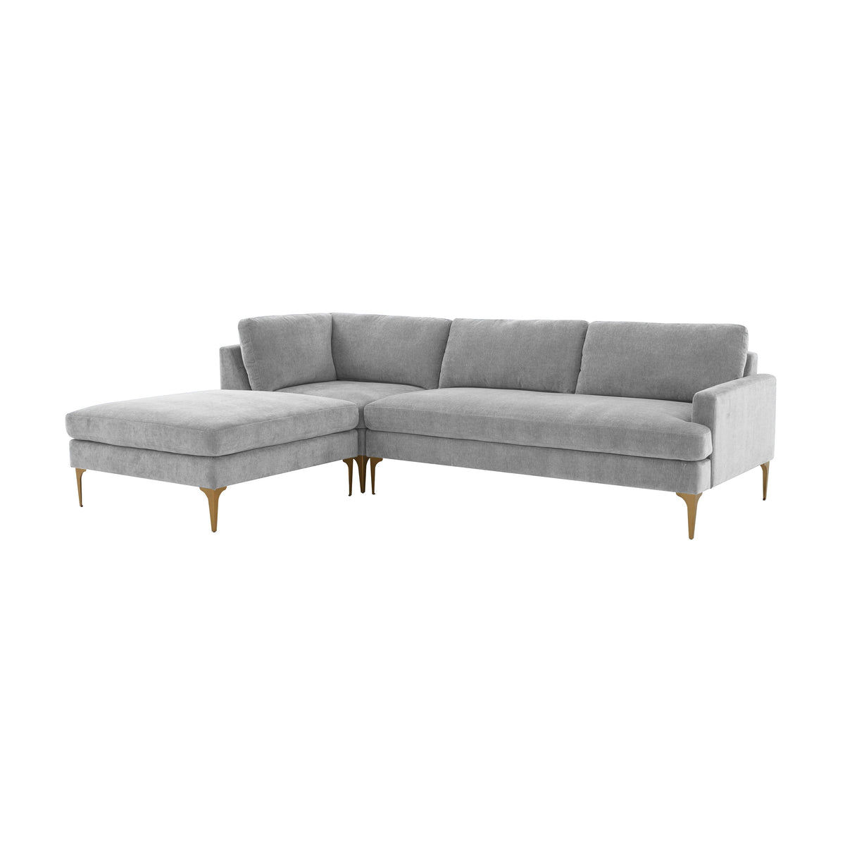 Serena 3-Piece Performance Velvet Chaise Sectional
