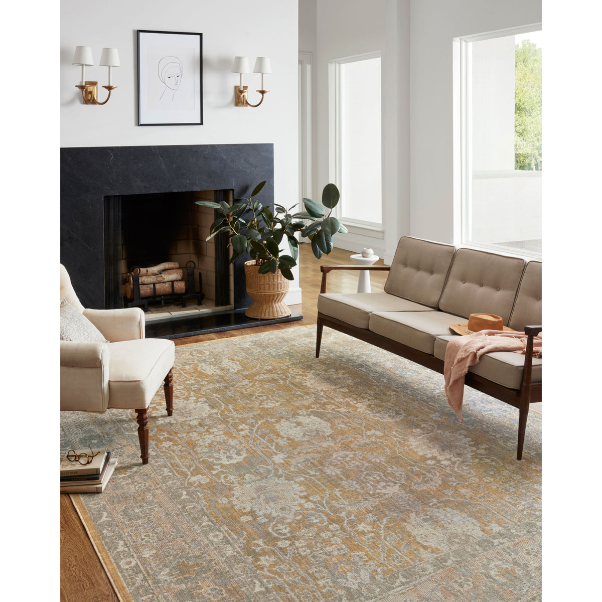 Chris Loves Julia x Loloi Rosemarie Gold/Sand Rug