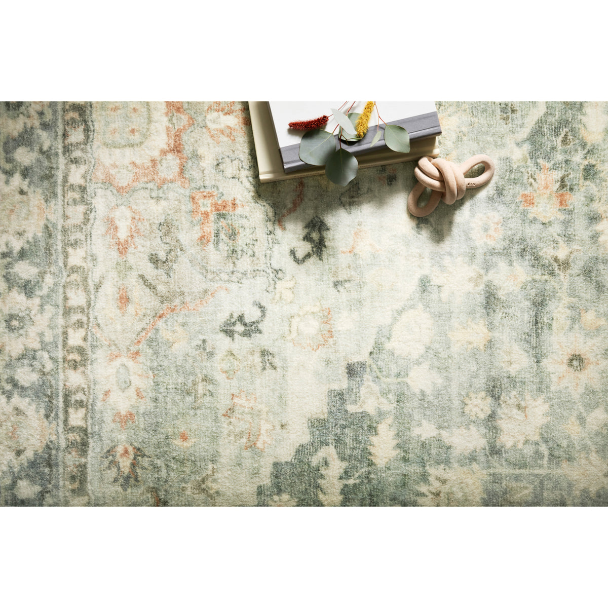Loloi Rosette Teal/Ivory Rug by Loloi