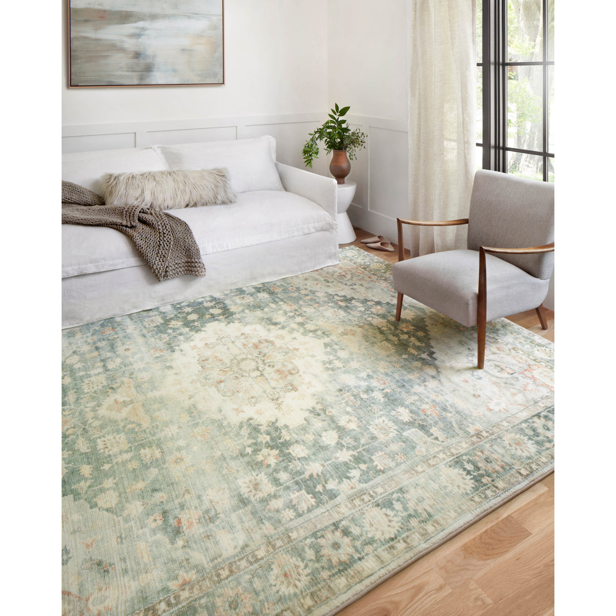 Loloi Rosette Teal/Ivory Rug by Loloi