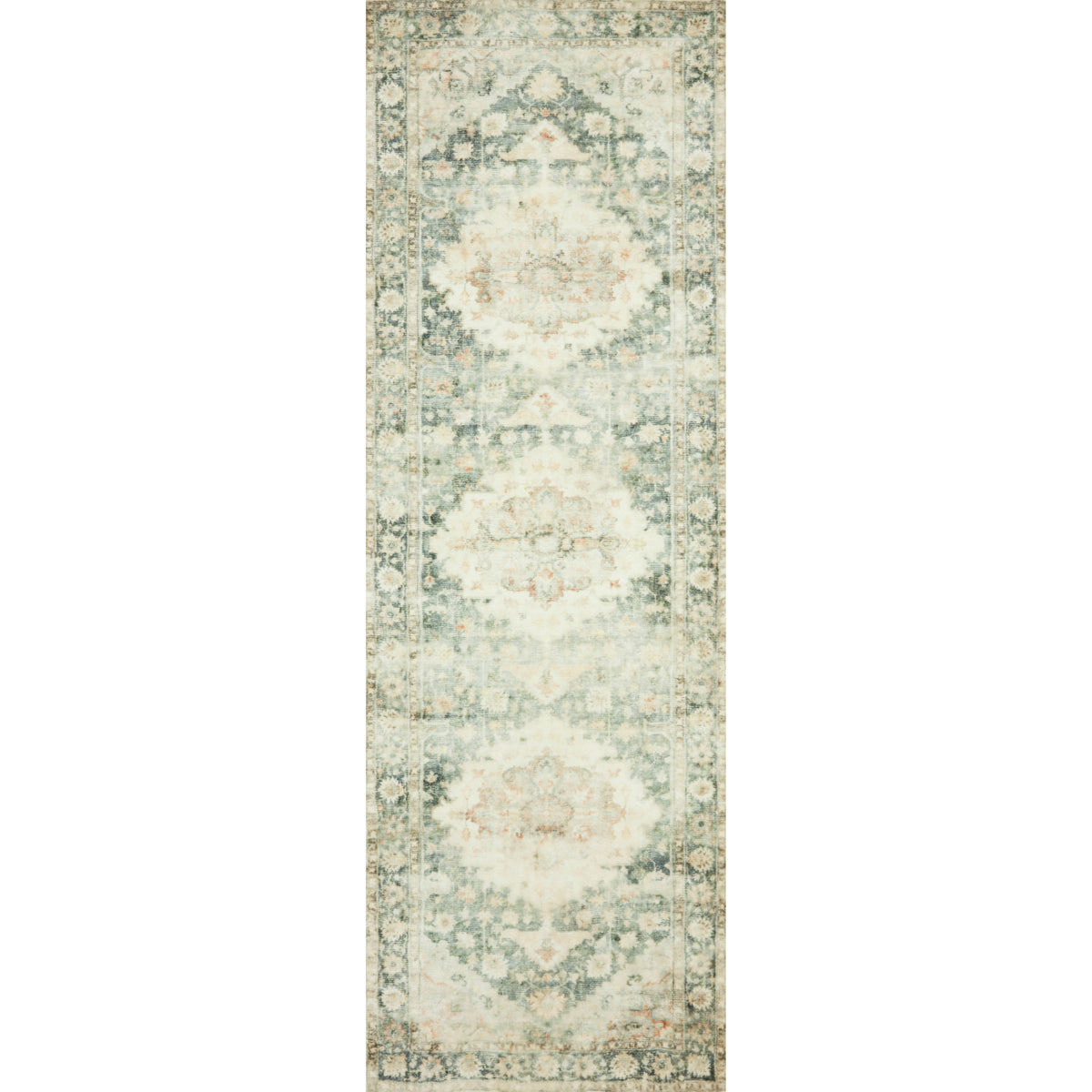 Loloi Rosette Teal/Ivory Rug by Loloi
