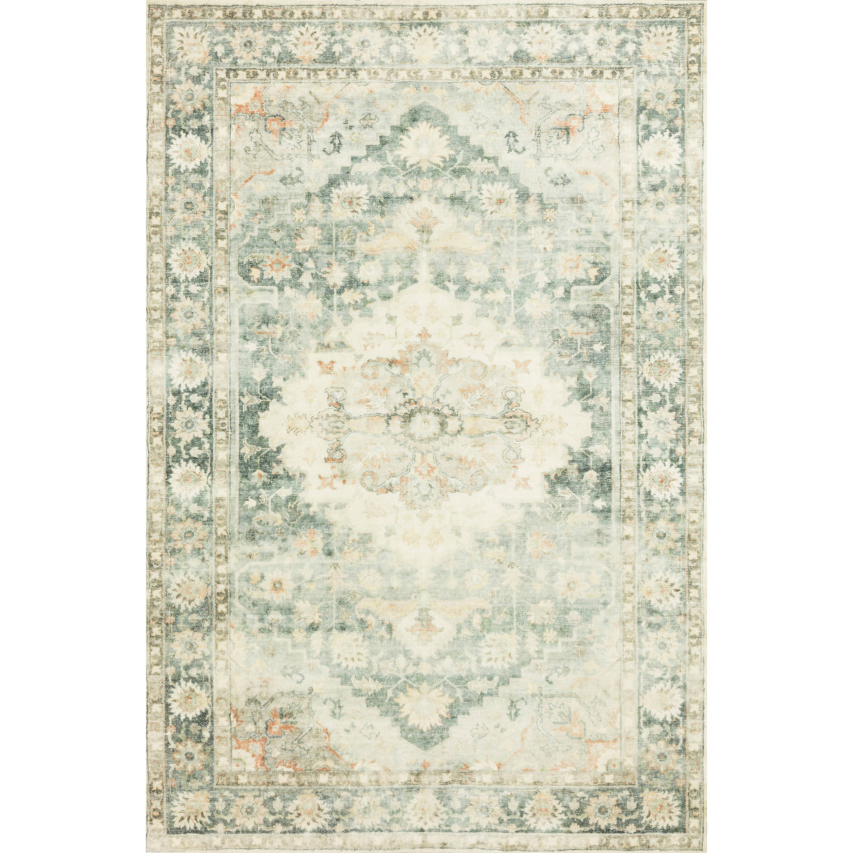 Loloi Rosette Teal/Ivory Rug by Loloi