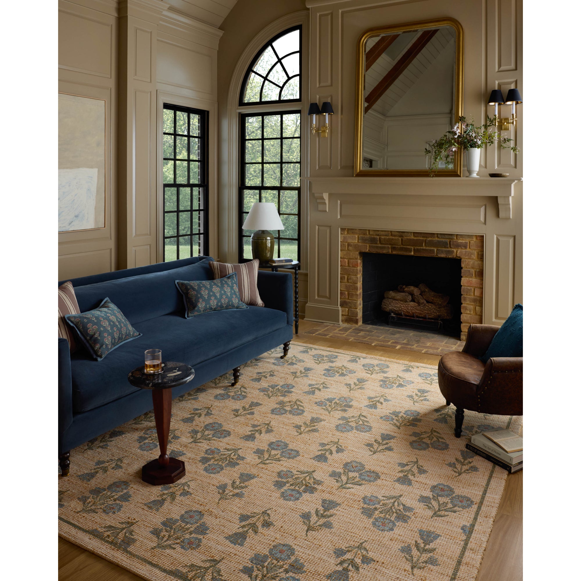 Chris Loves Julia x Loloi Rue Moss/Blue Rug