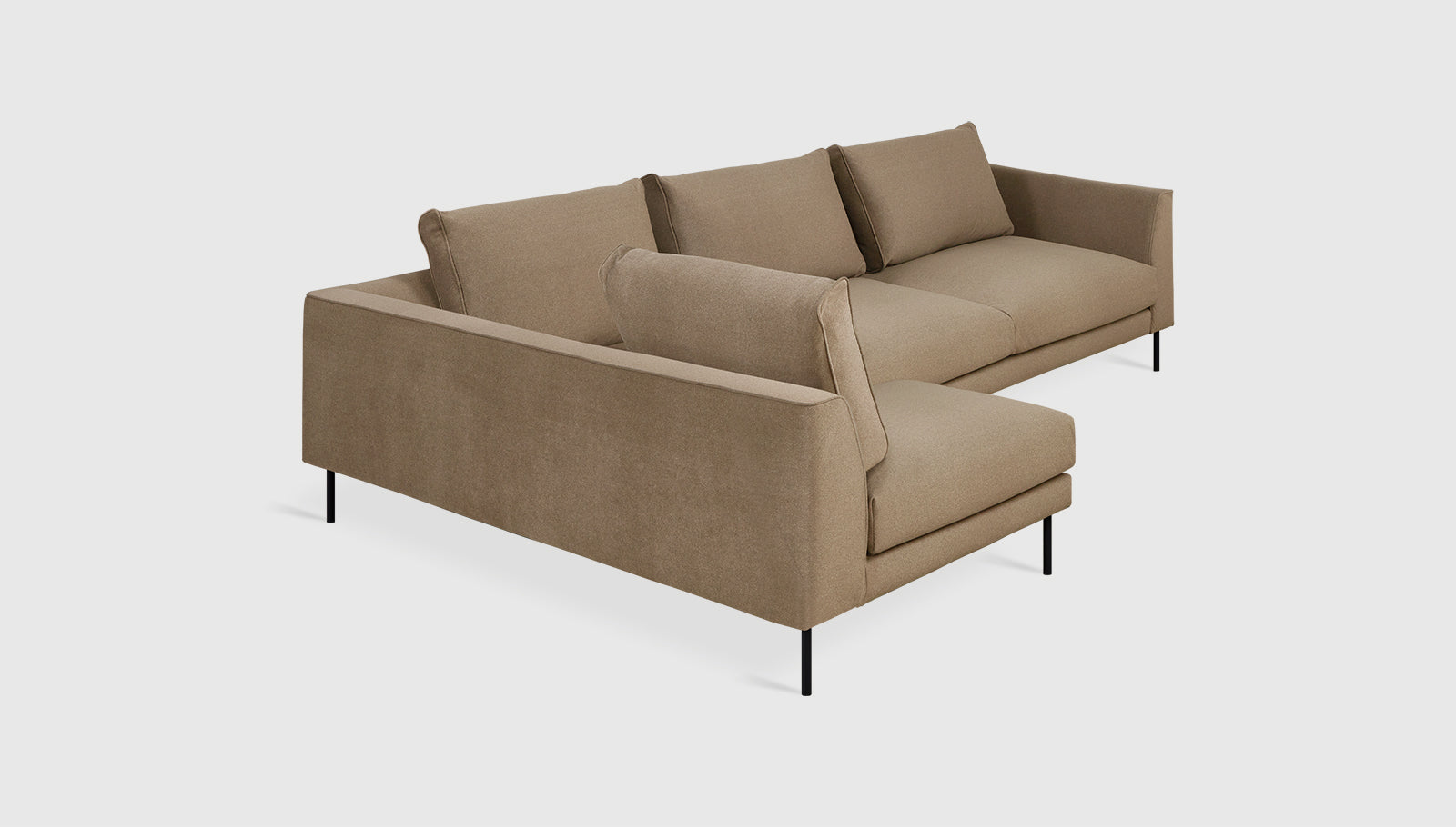 Renfrew Sectional Merino Mocha / Black / Left FacingSectional Sofa Gus* Merino Mocha Black Left Facing Four Hands, Mid Century Modern Furniture, Old Bones Furniture Company, Old Bones Co, Modern Mid Century, Designer Furniture, https://www.oldbonesco.com/