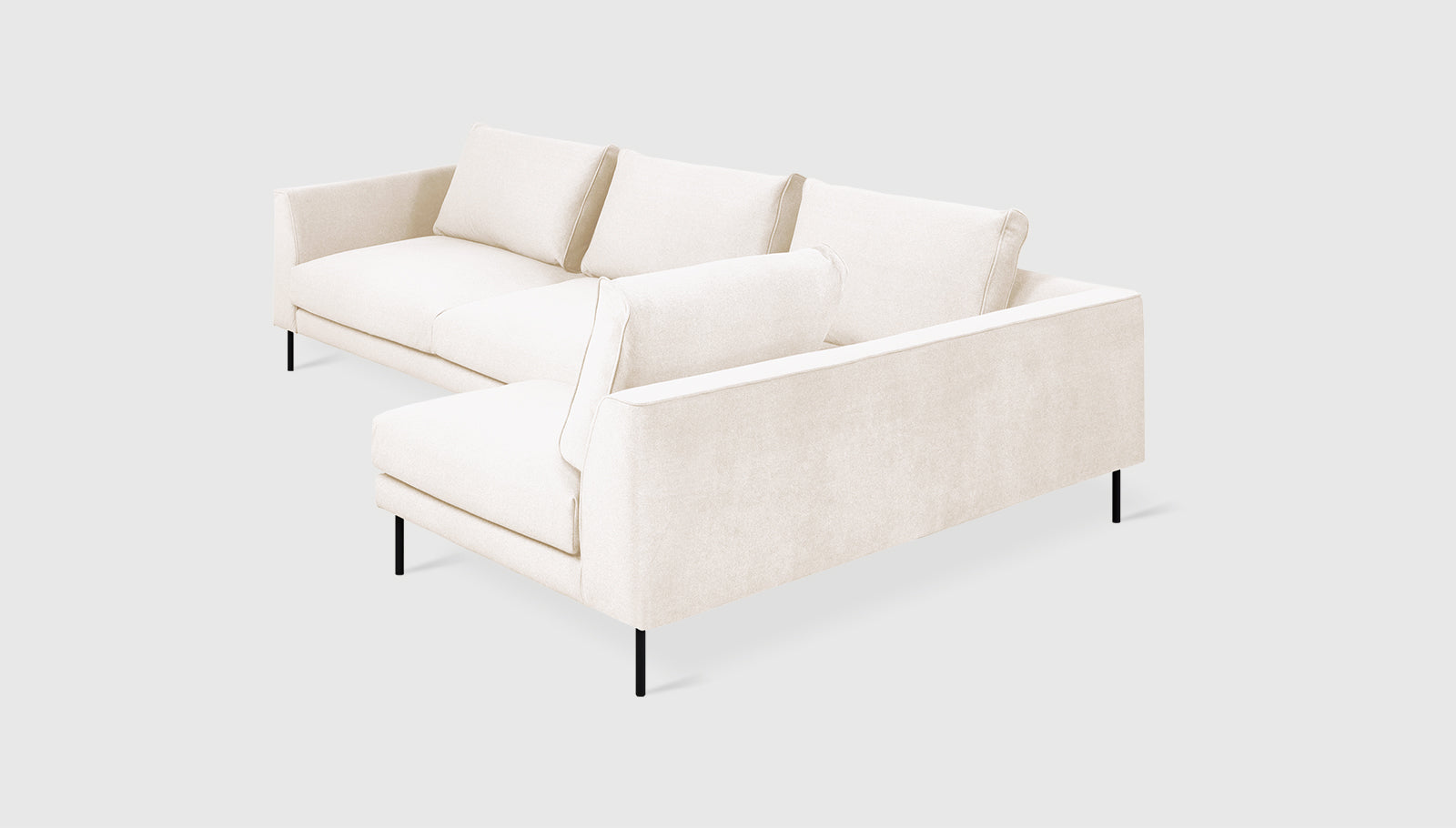 Renfrew Sectional Merino Cream / Black / Right FacingSectional Sofa Gus* Merino Cream Black Right Facing Four Hands, Mid Century Modern Furniture, Old Bones Furniture Company, Old Bones Co, Modern Mid Century, Designer Furniture, https://www.oldbonesco.com/