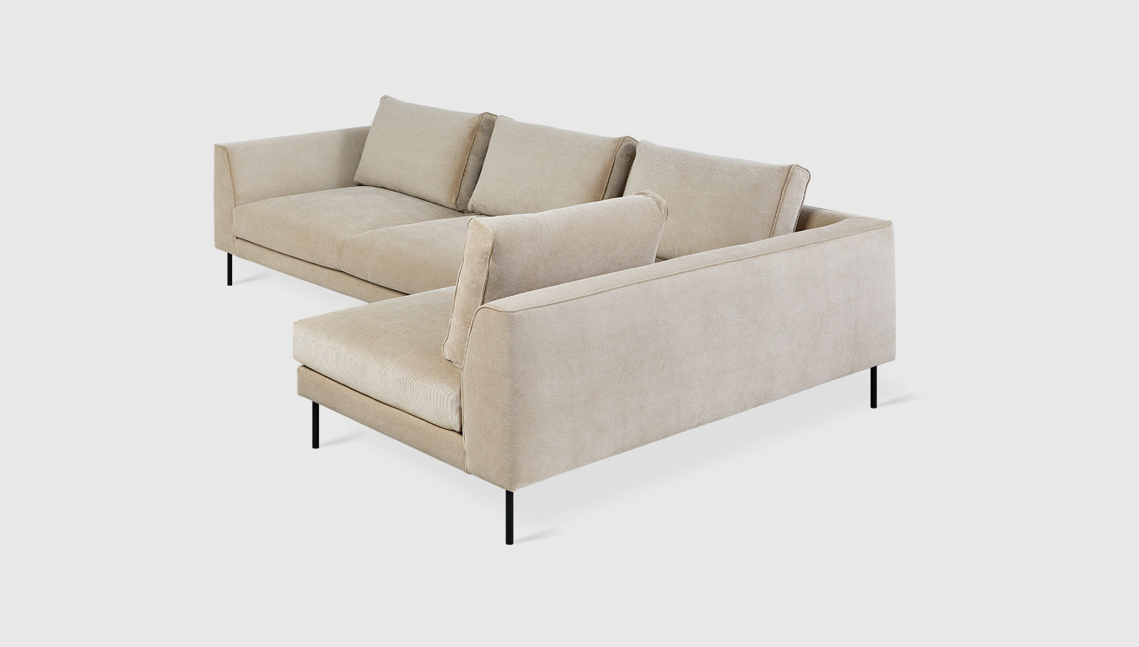 Renfrew Sectional Mersey Caribou / Black / Right FacingSectional Sofa Gus* Mersey Caribou Black Right Facing Four Hands, Mid Century Modern Furniture, Old Bones Furniture Company, Old Bones Co, Modern Mid Century, Designer Furniture, https://www.oldbonesco.com/