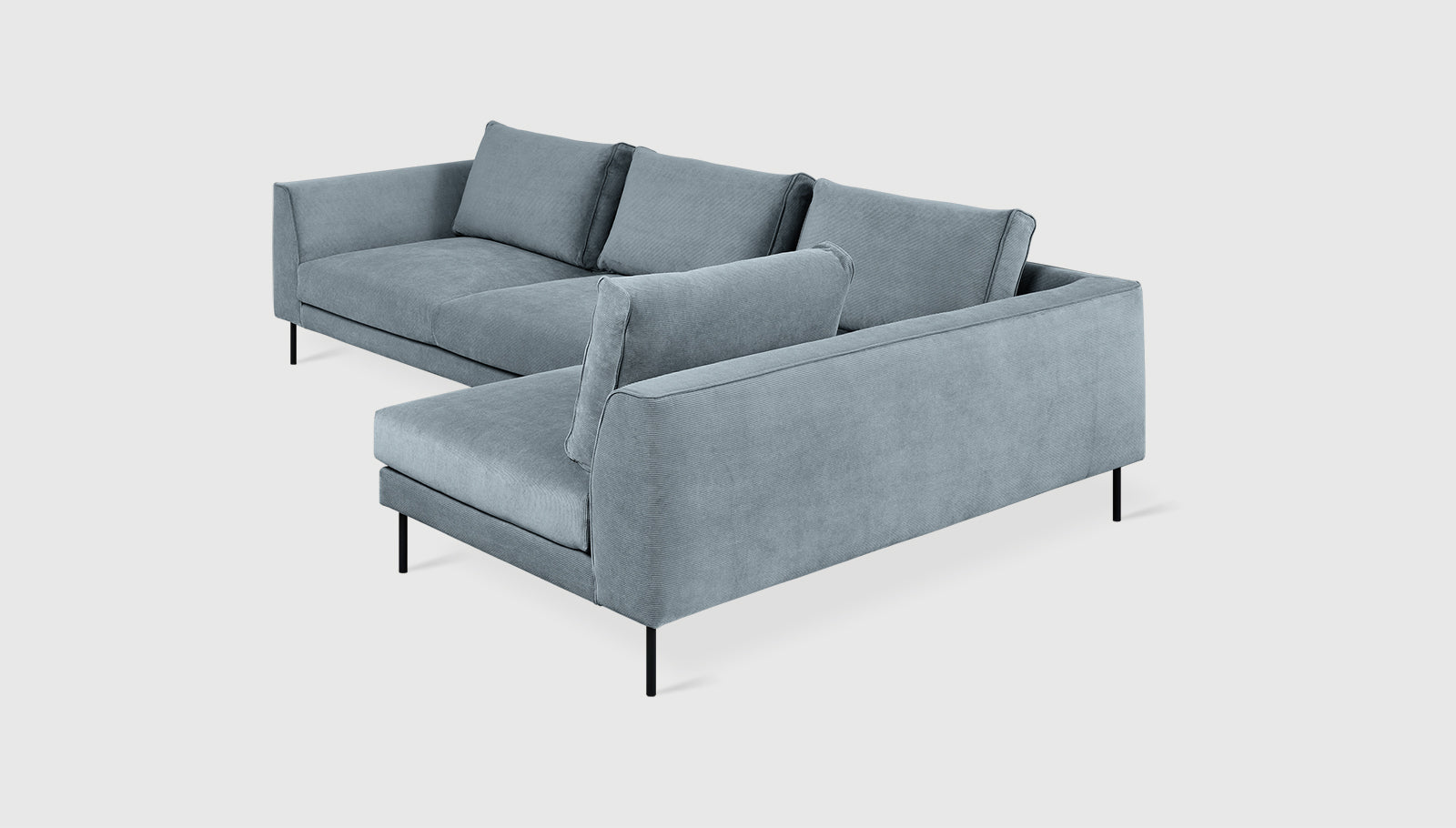 Renfrew Sectional Mersey Skyline / Black / Right FacingSectional Sofa Gus* Mersey Skyline Black Right Facing Four Hands, Mid Century Modern Furniture, Old Bones Furniture Company, Old Bones Co, Modern Mid Century, Designer Furniture, https://www.oldbonesco.com/