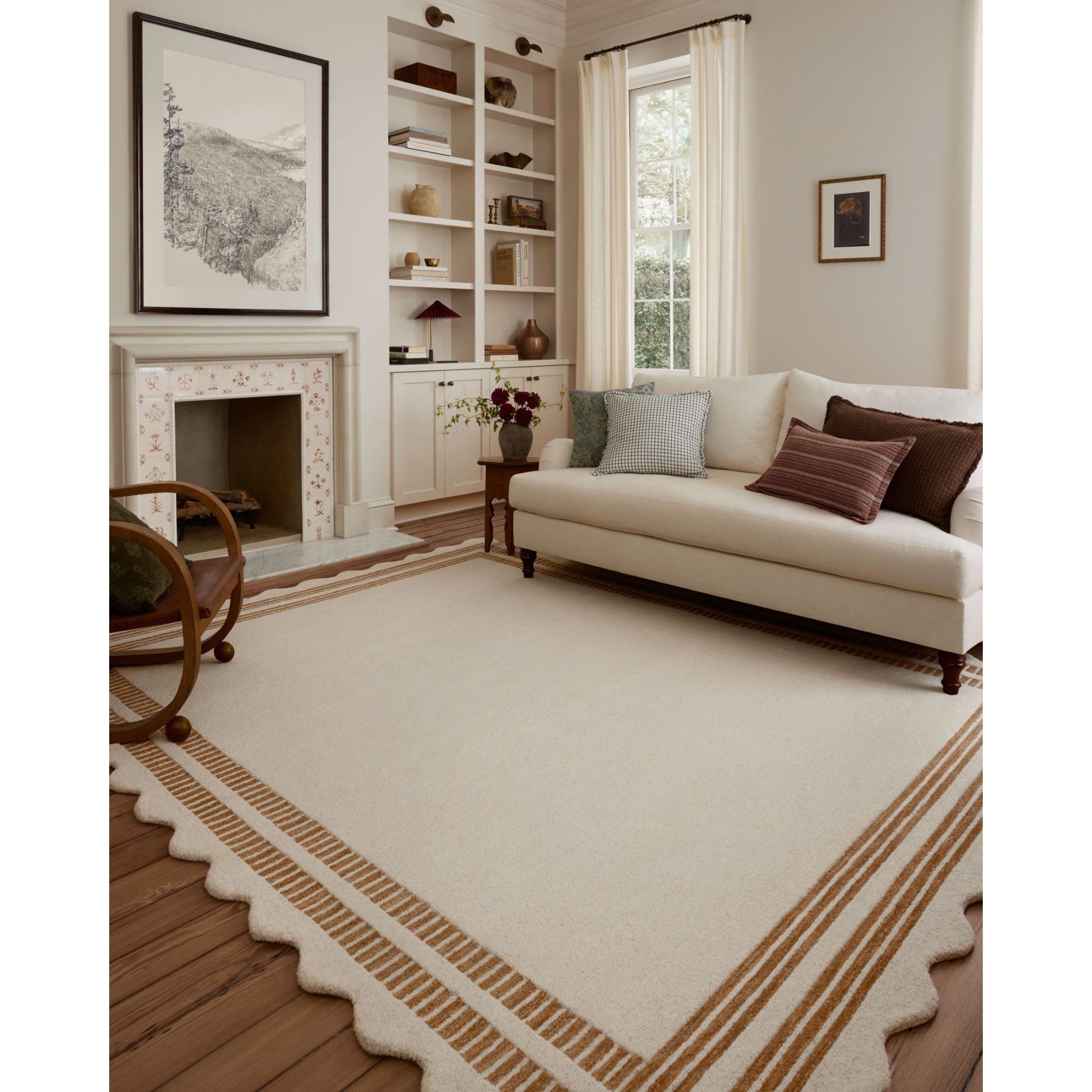 Chris Loves Julia x Loloi Scottie Ivory/Rust Rug