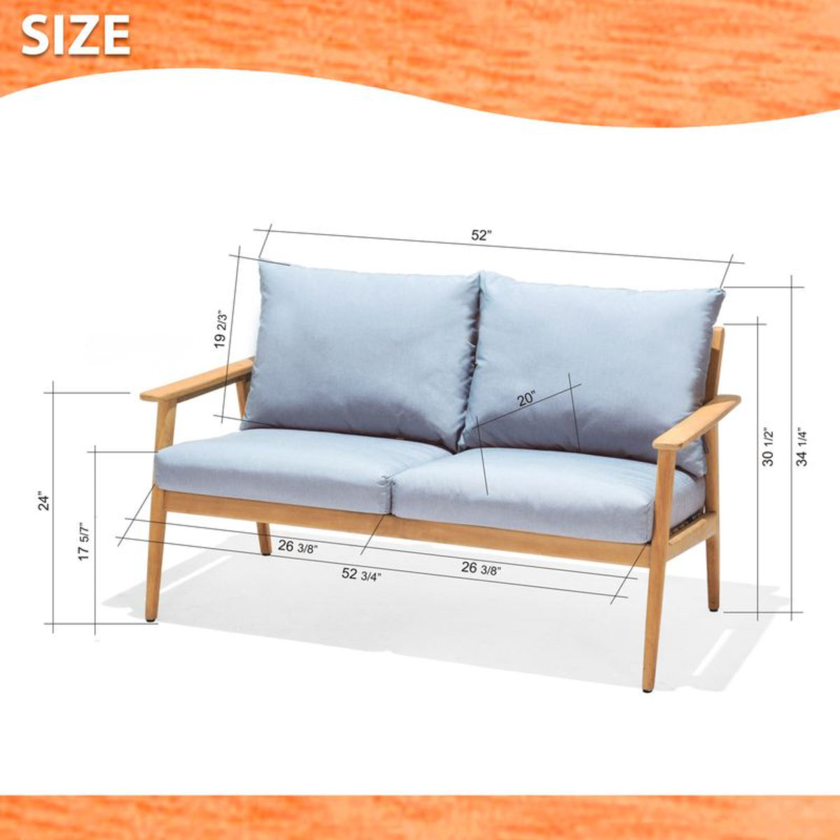 Eve FSC Teak 2-Seater Sofa