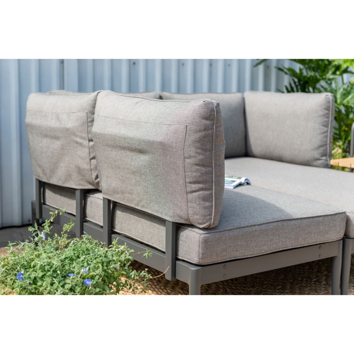 Topaz Teak Wood and Aluminium Modular Corner 2-Seater Sofa
