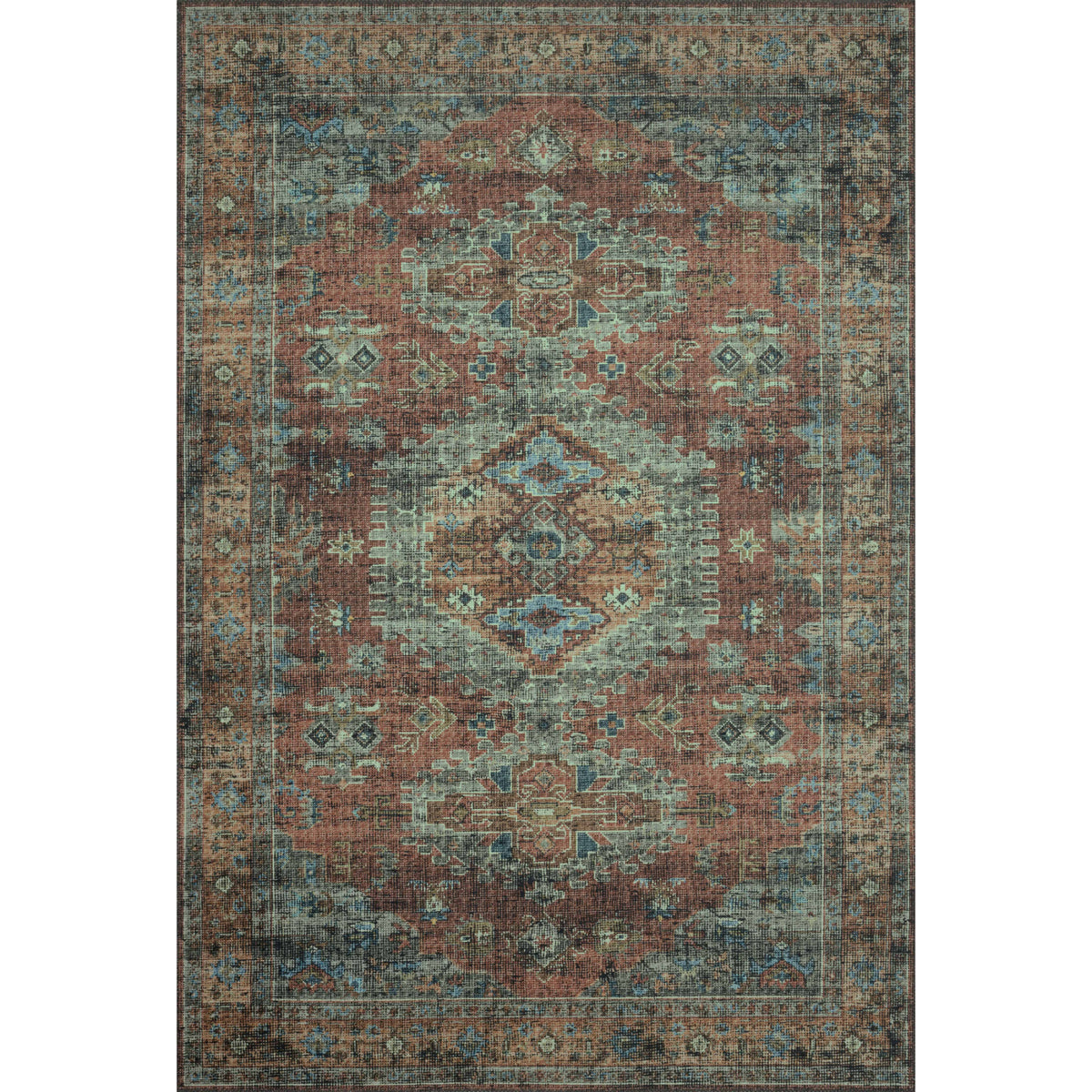 Loloi Skye Terracotta/Sky Rug by Loloi