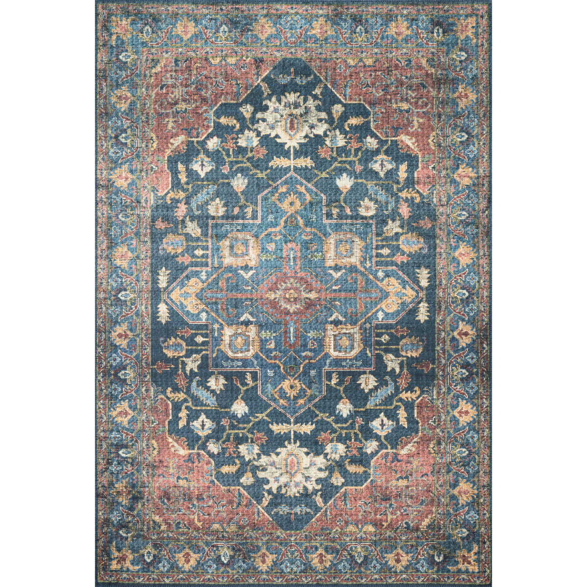 Loloi Skye Denim/Brick Rug by Loloi
