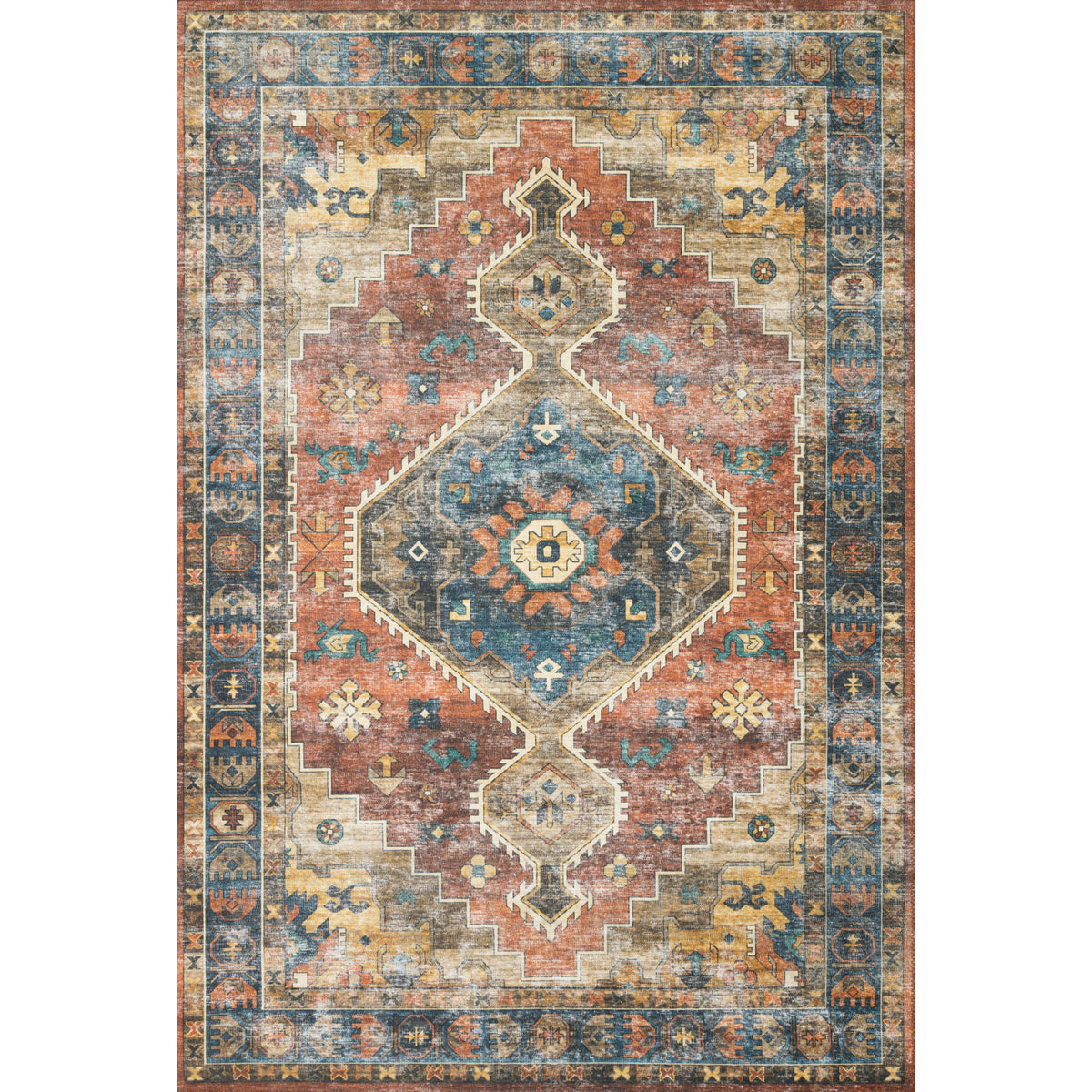 Loloi Skye Rust/Blue Rug by Loloi