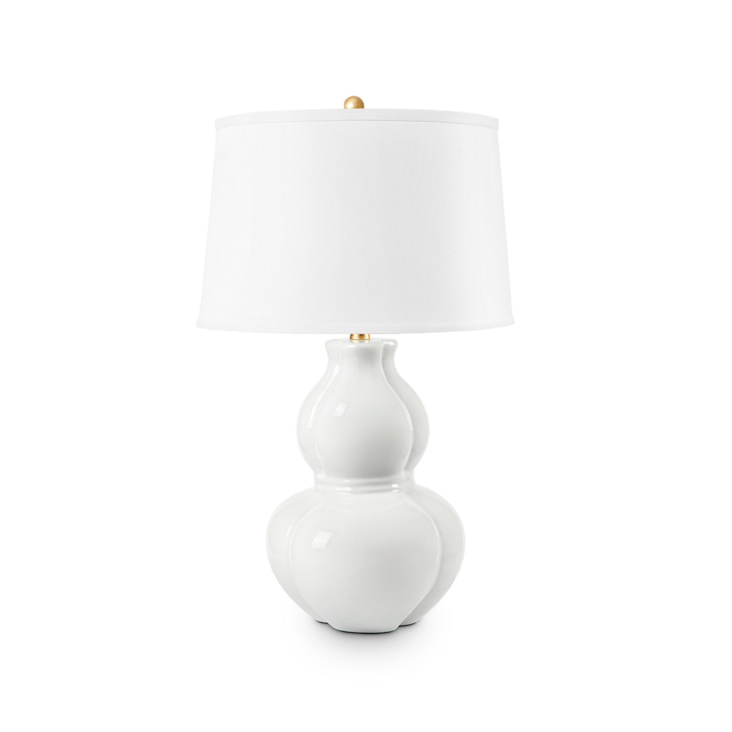 Sandar Lamp with Shade 17-inch White Linen with Gold
