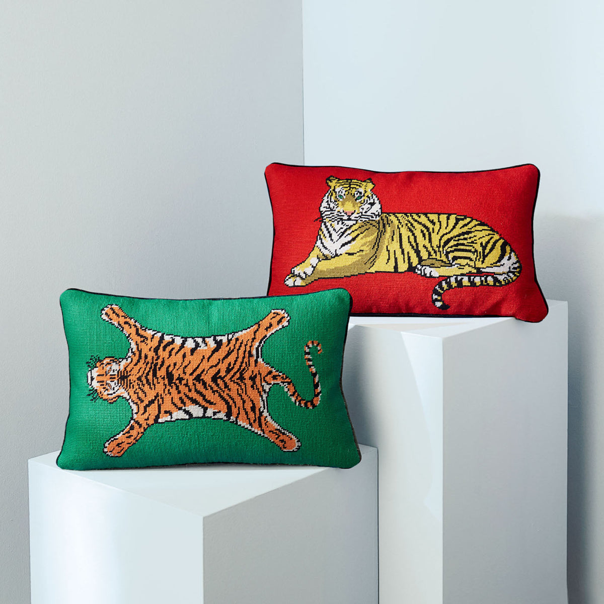 Tiger Needlepoint Pillow