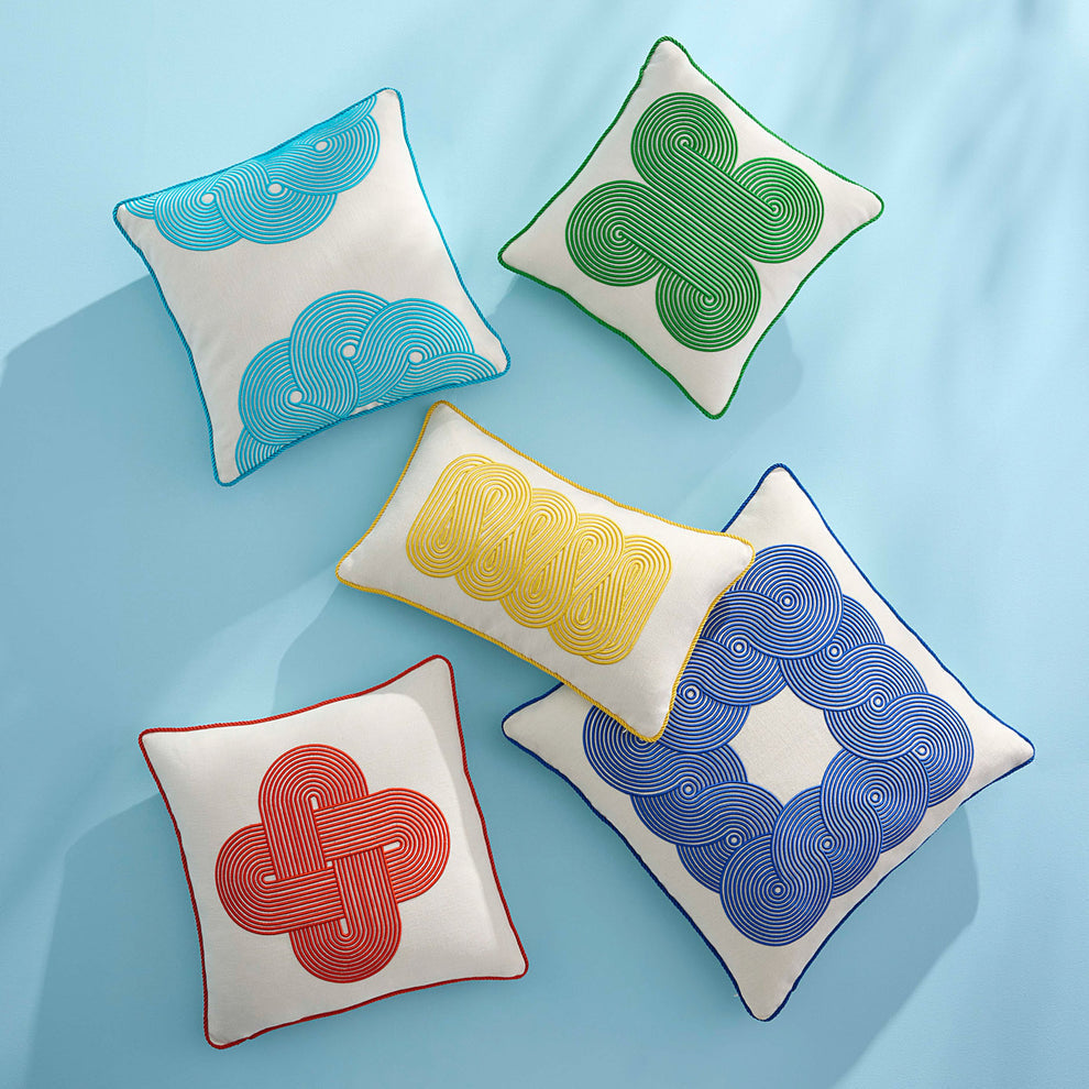 Pompidou Green Quatrefoil Pillow