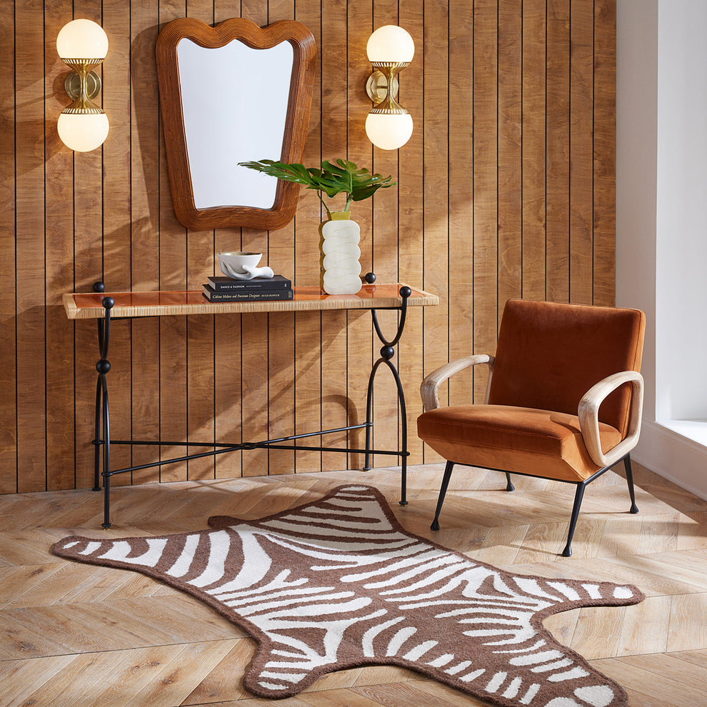 Zebra Flatweave 5' X 7' Rug