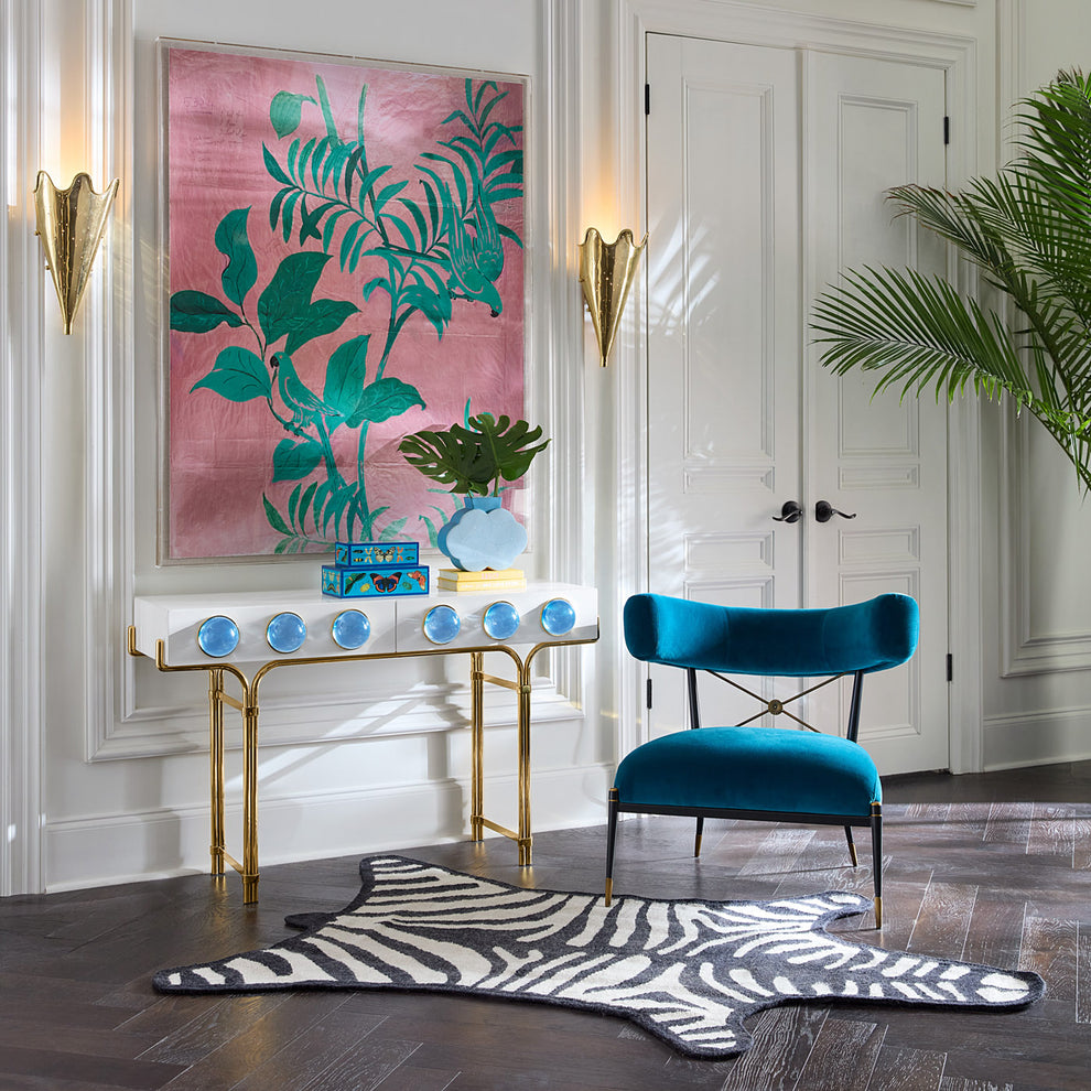 Zebra Flatweave 4' X 6' Rug