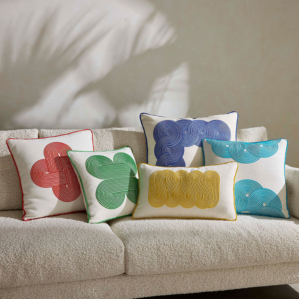Pompidou Green Quatrefoil Pillow