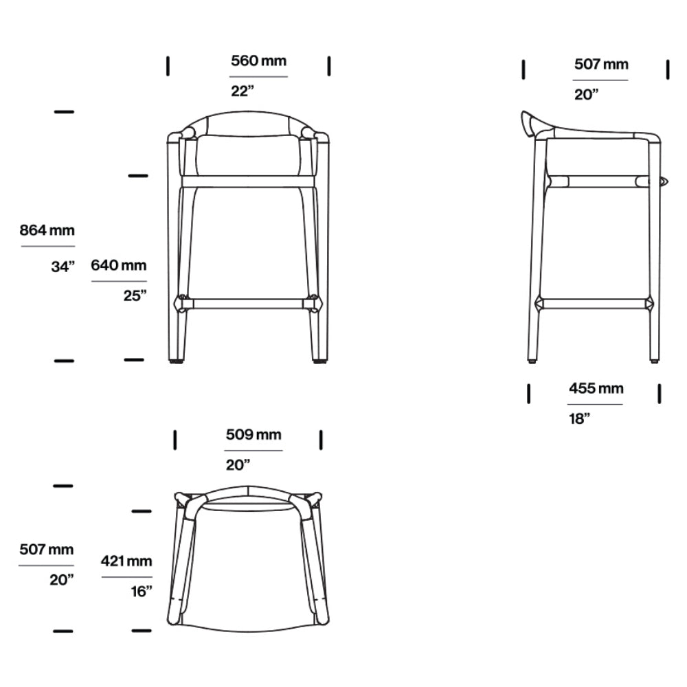 Sagrada Counter Chair Upholstered