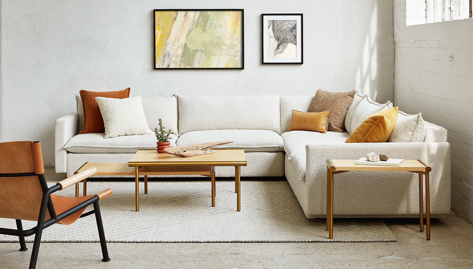 Sola Bi-Sectional Sectional Gus* Four Hands, Mid Century Modern Furniture, Old Bones Furniture Company, Old Bones Co, Modern Mid Century, Designer Furniture, https://www.oldbonesco.com/