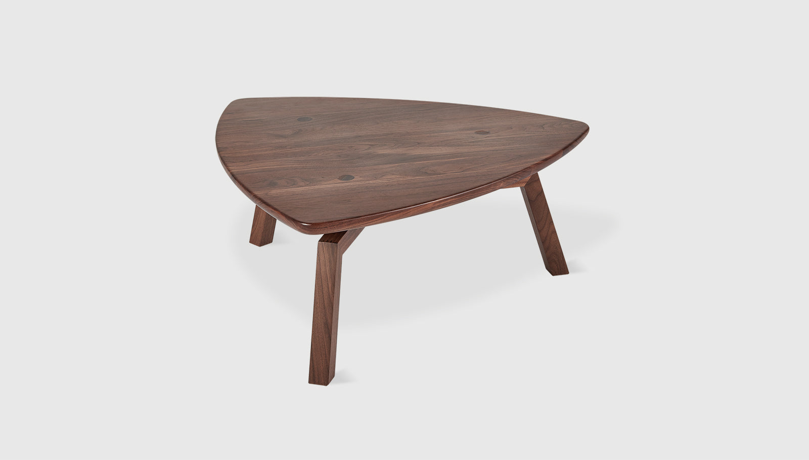 Solana Triangular Coffee Table Natural WalnutCoffee Table Gus*  Natural Walnut   Four Hands, Mid Century Modern Furniture, Old Bones Furniture Company, Old Bones Co, Modern Mid Century, Designer Furniture, https://www.oldbonesco.com/