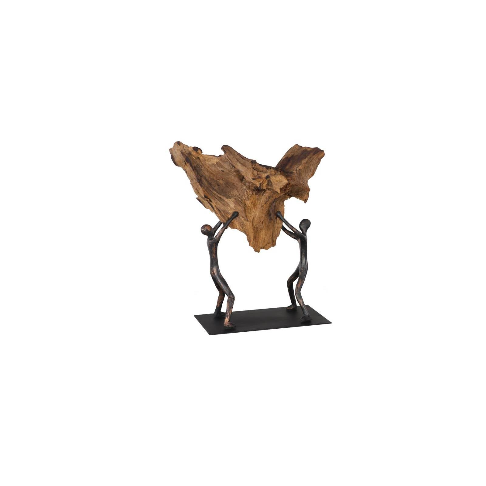 Atlas Lifting Wood Tabletop Sculpture