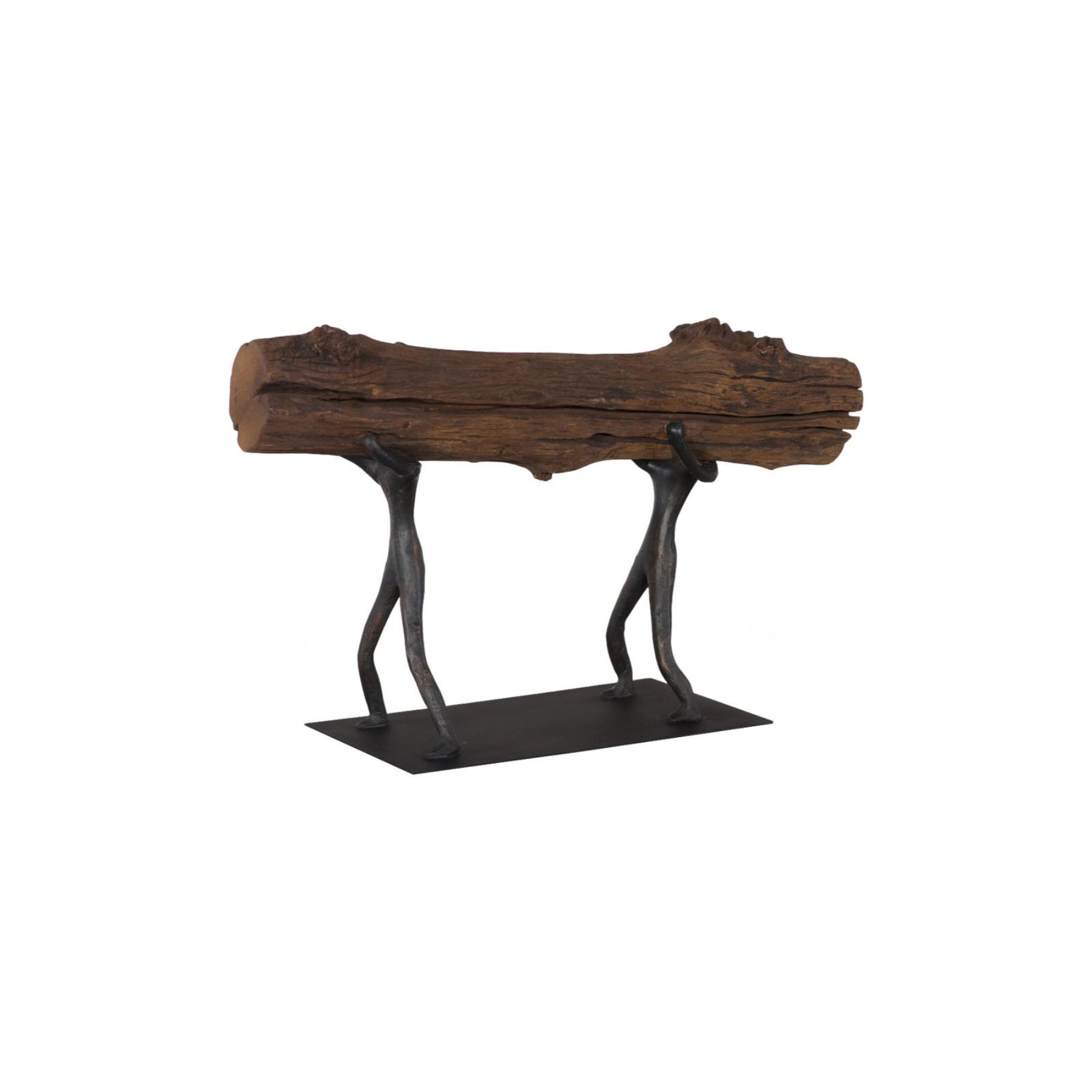 Atlas Tabletop Sculpture - Log Lift with Base