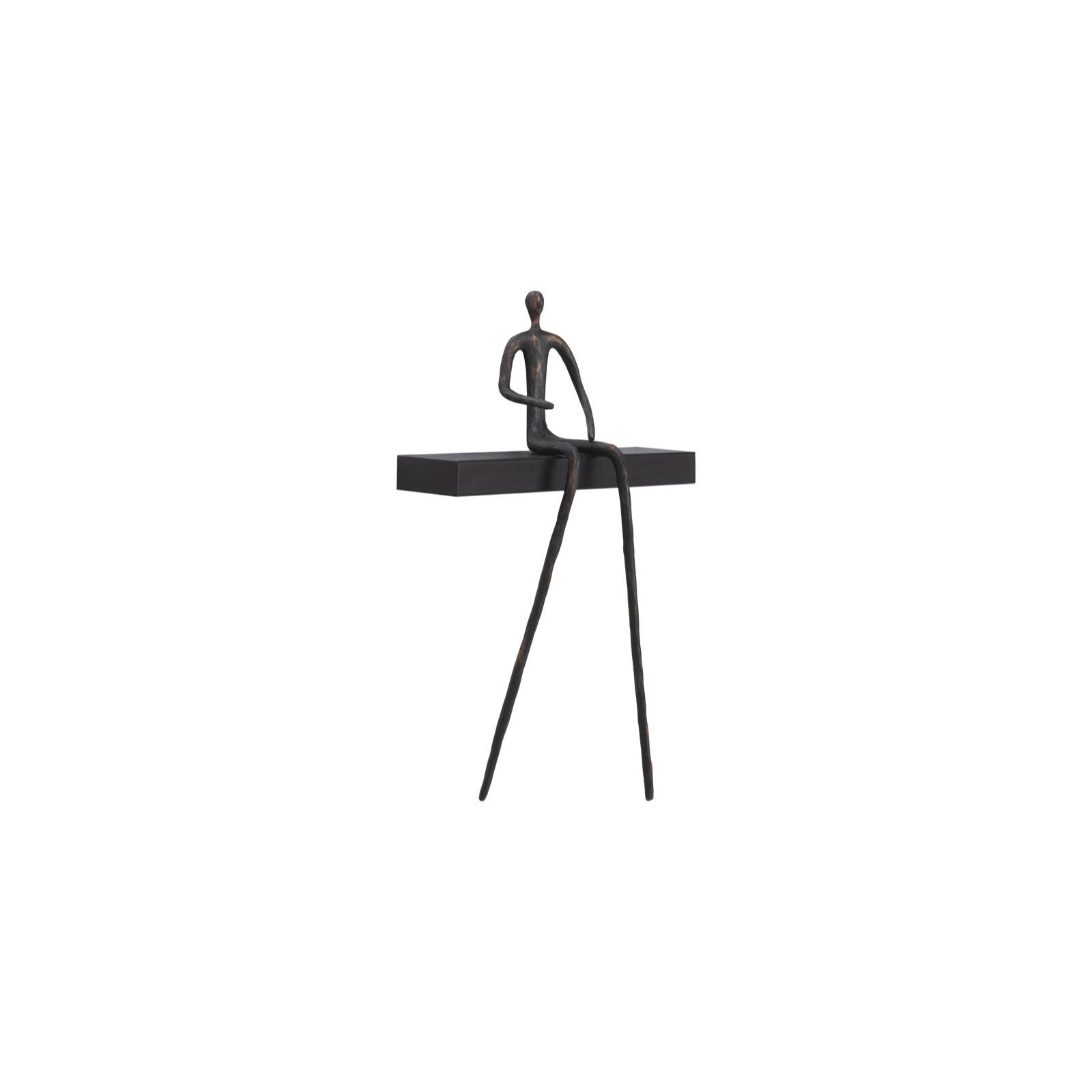 Moveable Sitting Man on Short Shelf - B