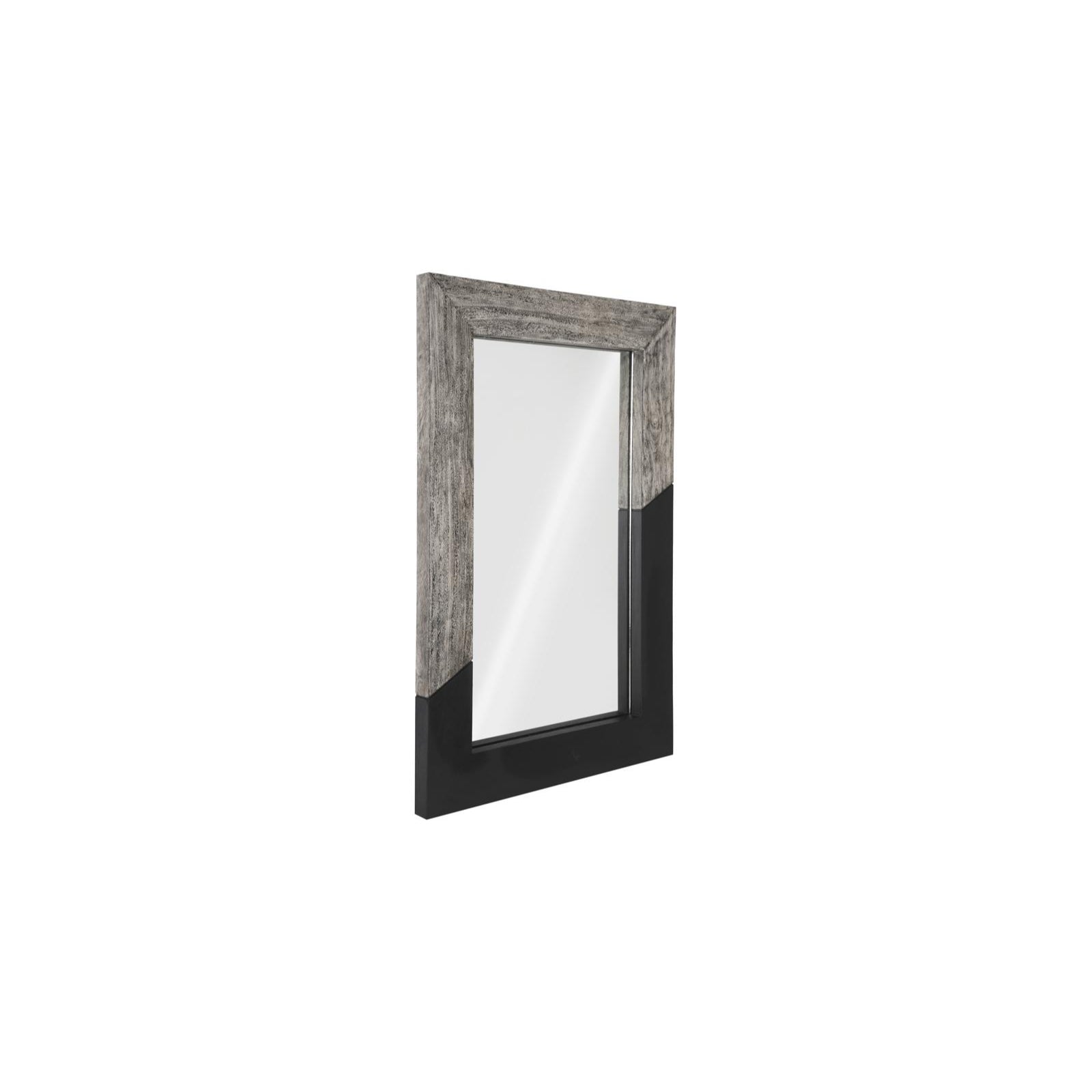 Geometry Wood Mirror - Gray Stone