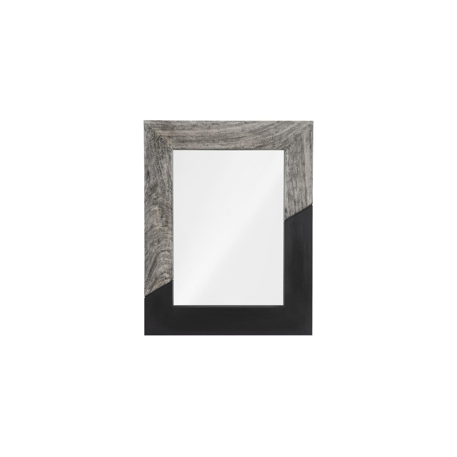 Geometry Wood Mirror - Gray Stone