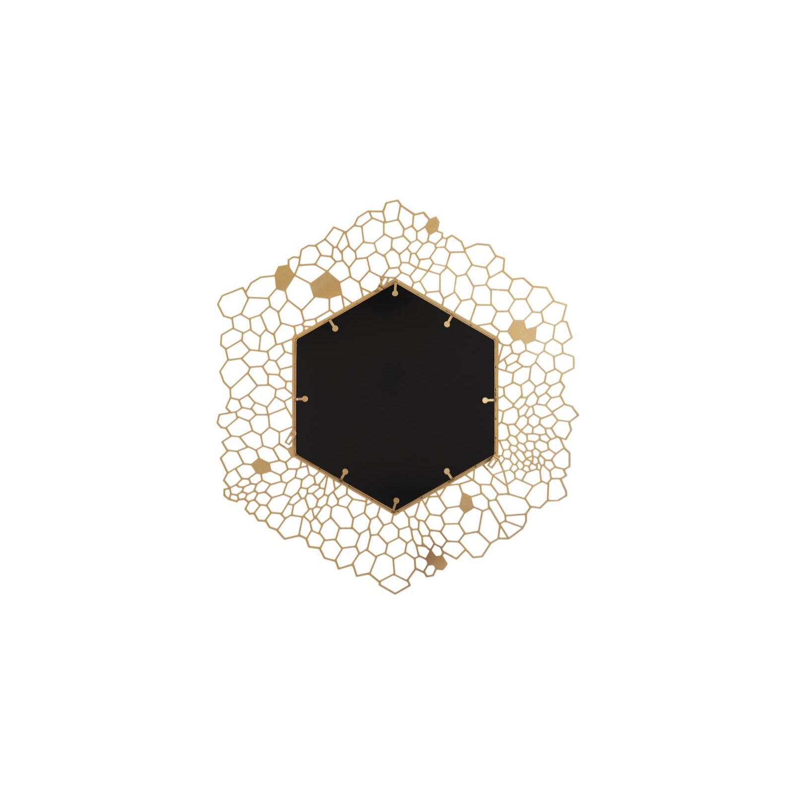 Hexagon Honeycomb Mirror Brass