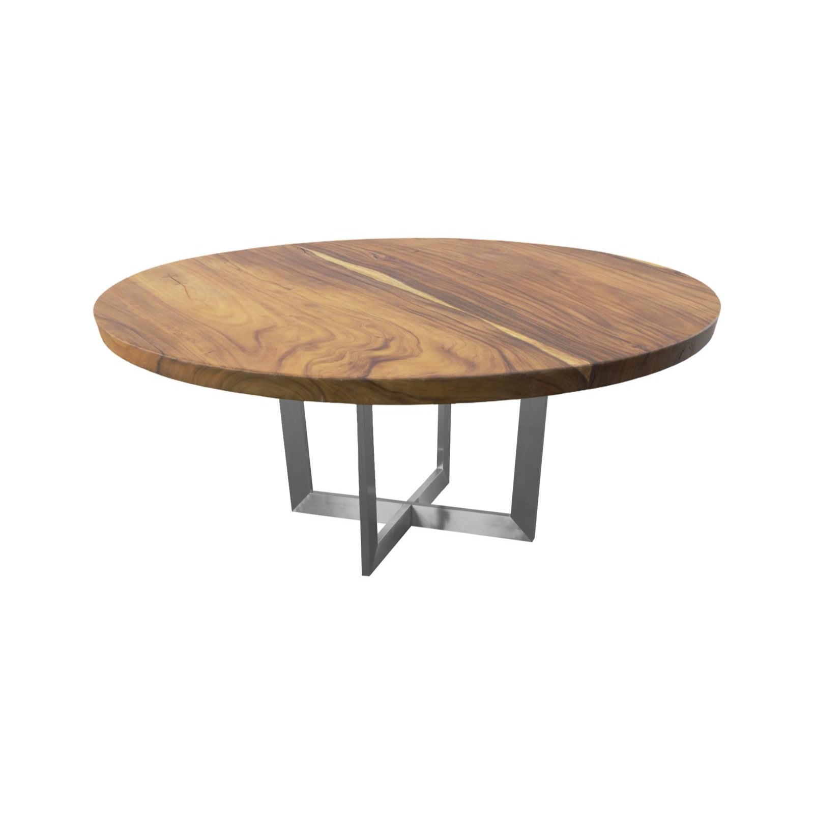 Chuleta Round Dining Table on Stainless Steel Base