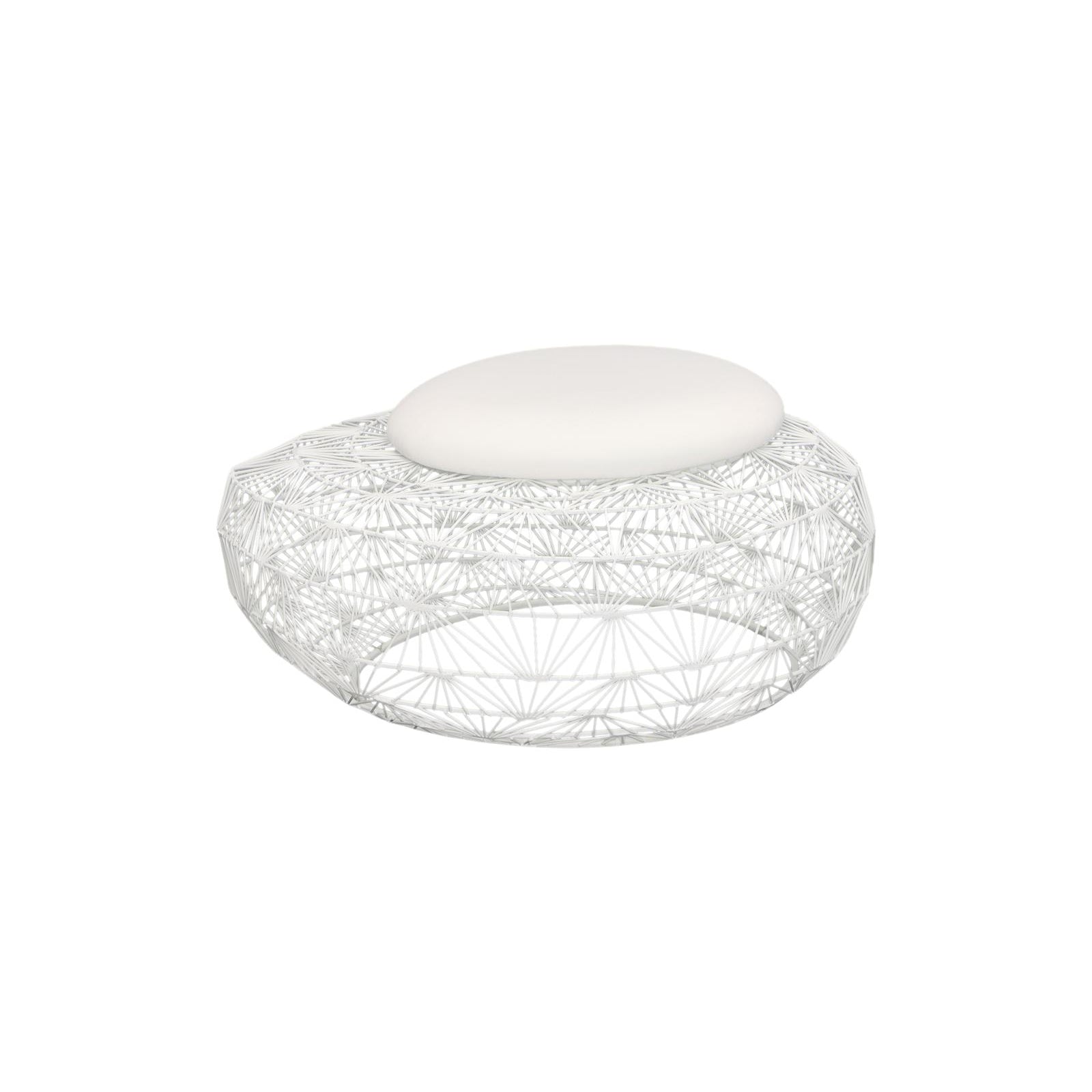 Wire Mesh Stone Stool with Cushion