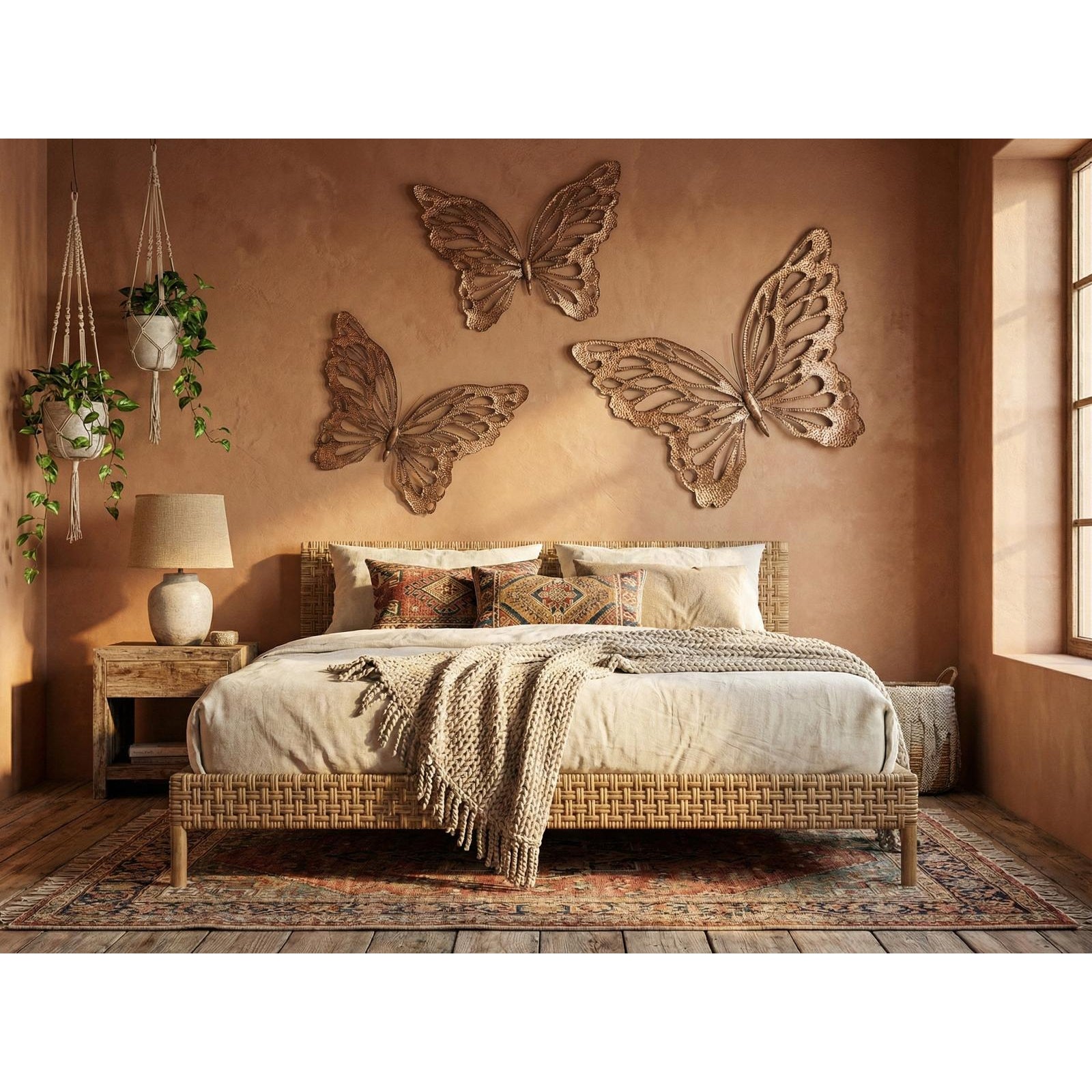 Butterfly Wall Art - Copper with Black