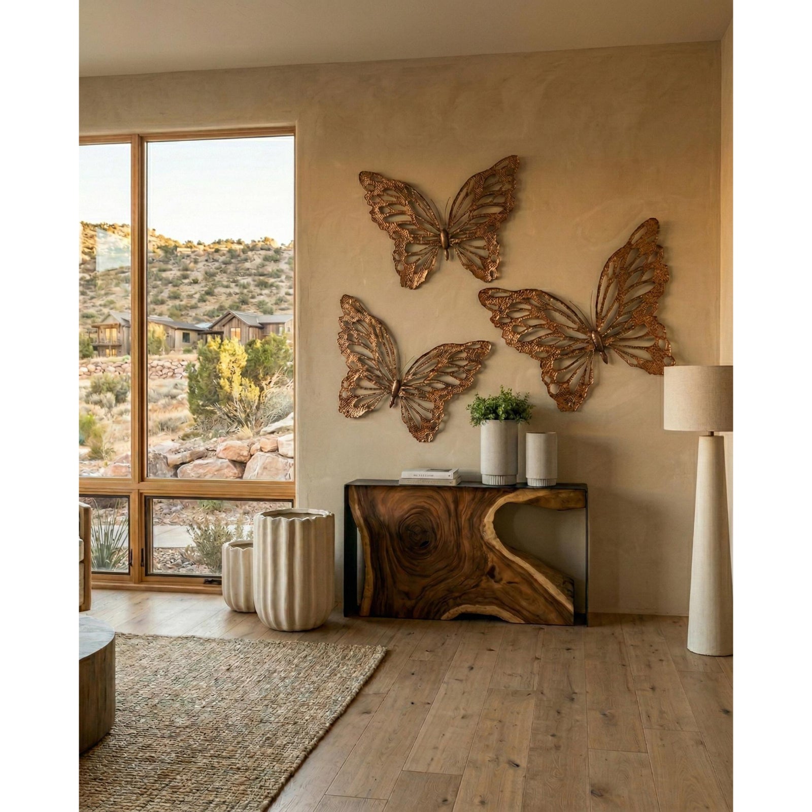 Butterfly Wall Art - Copper with Black