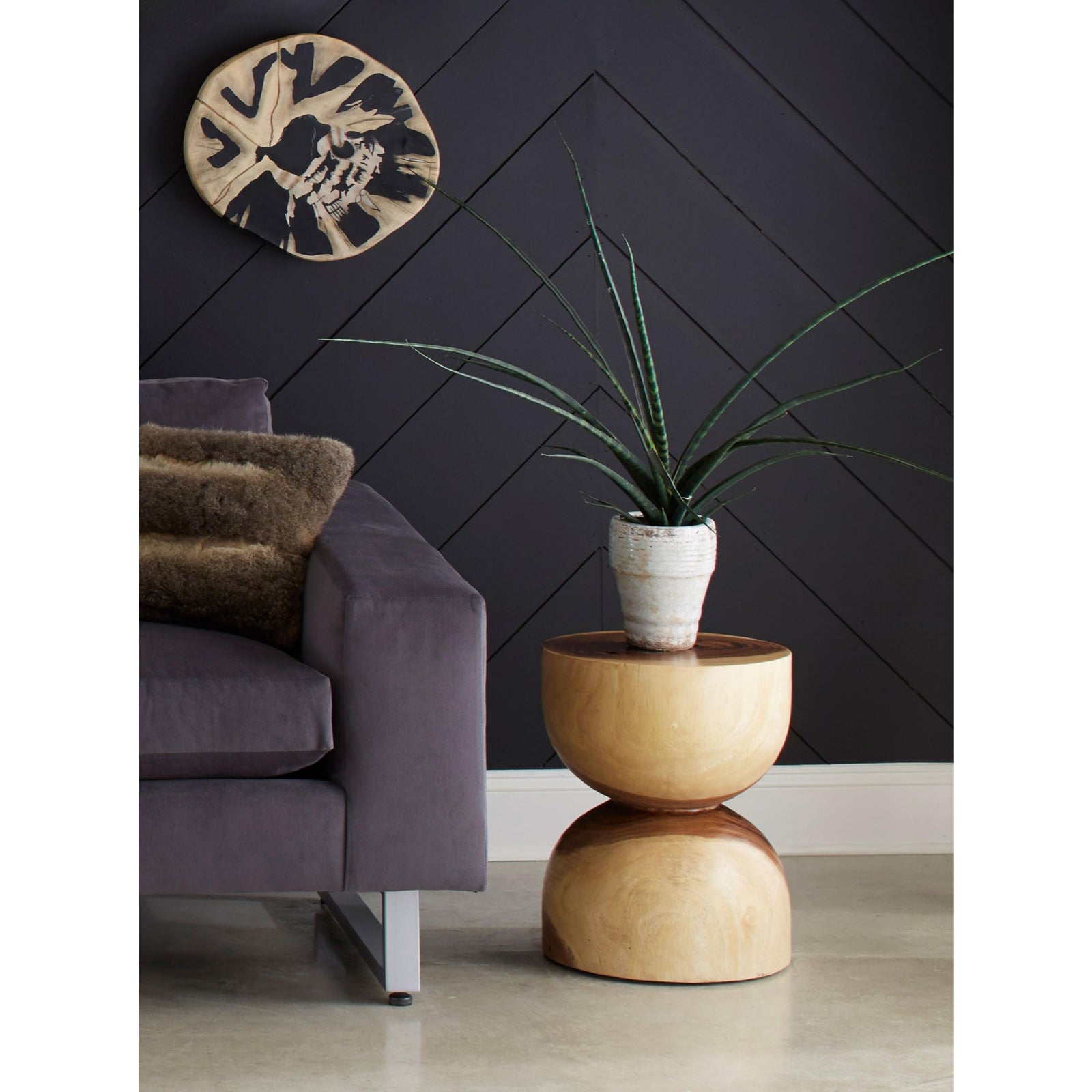 Hourglass Side Table - Brown