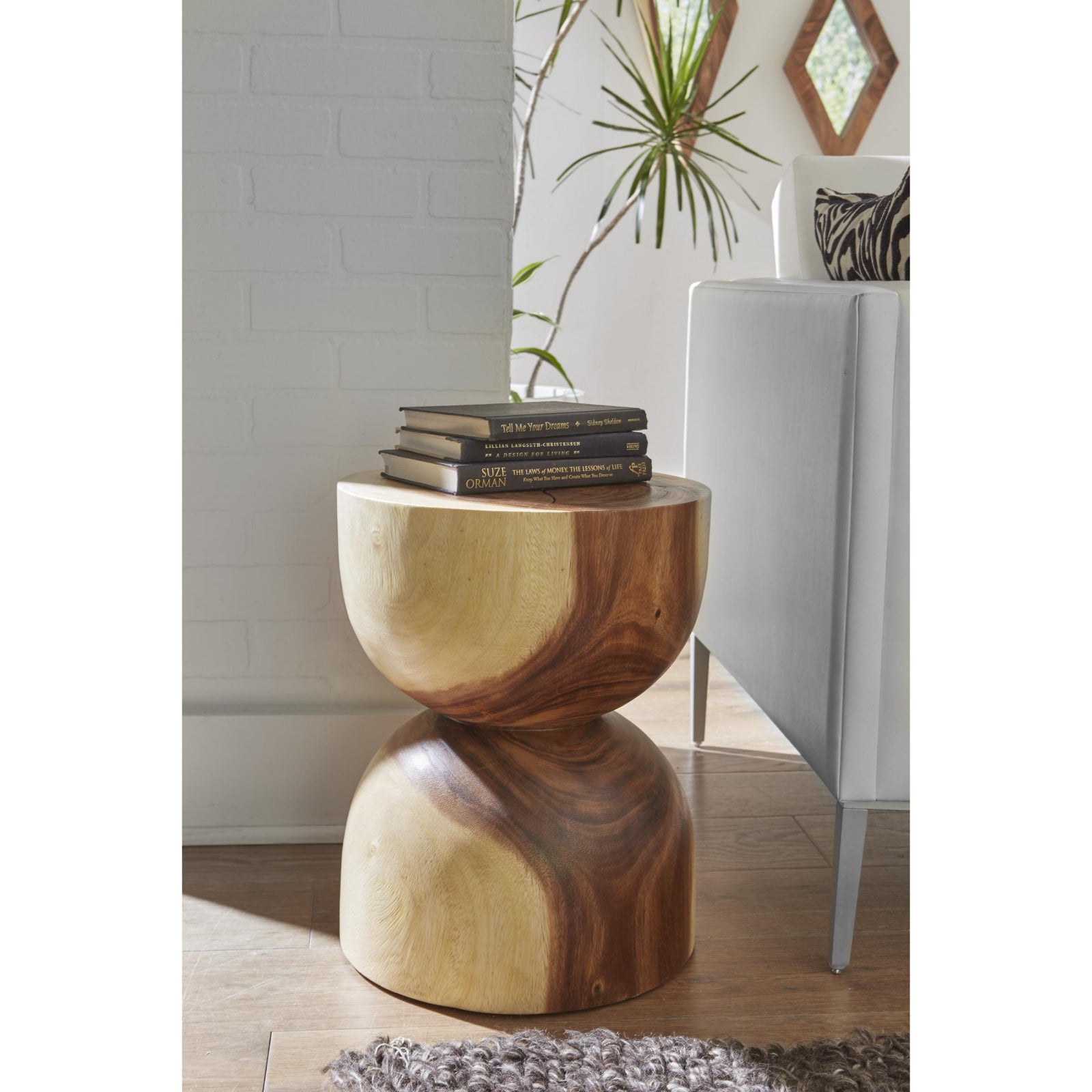 Hourglass Side Table - Brown