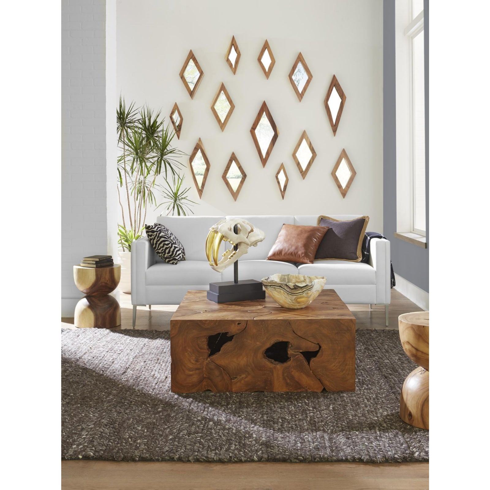 Hourglass Side Table - Brown