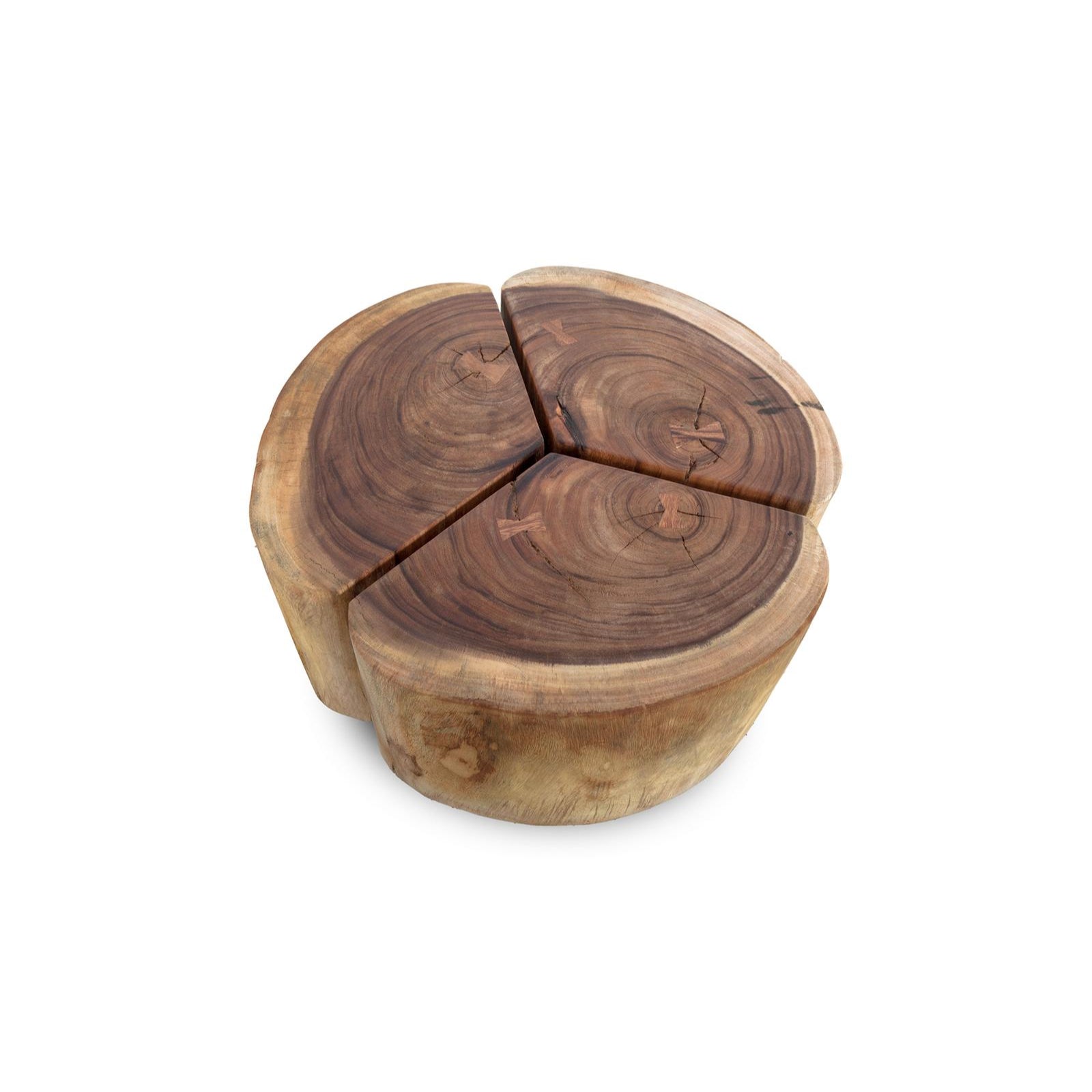 Clover Wood with Metal Base Coffee Table