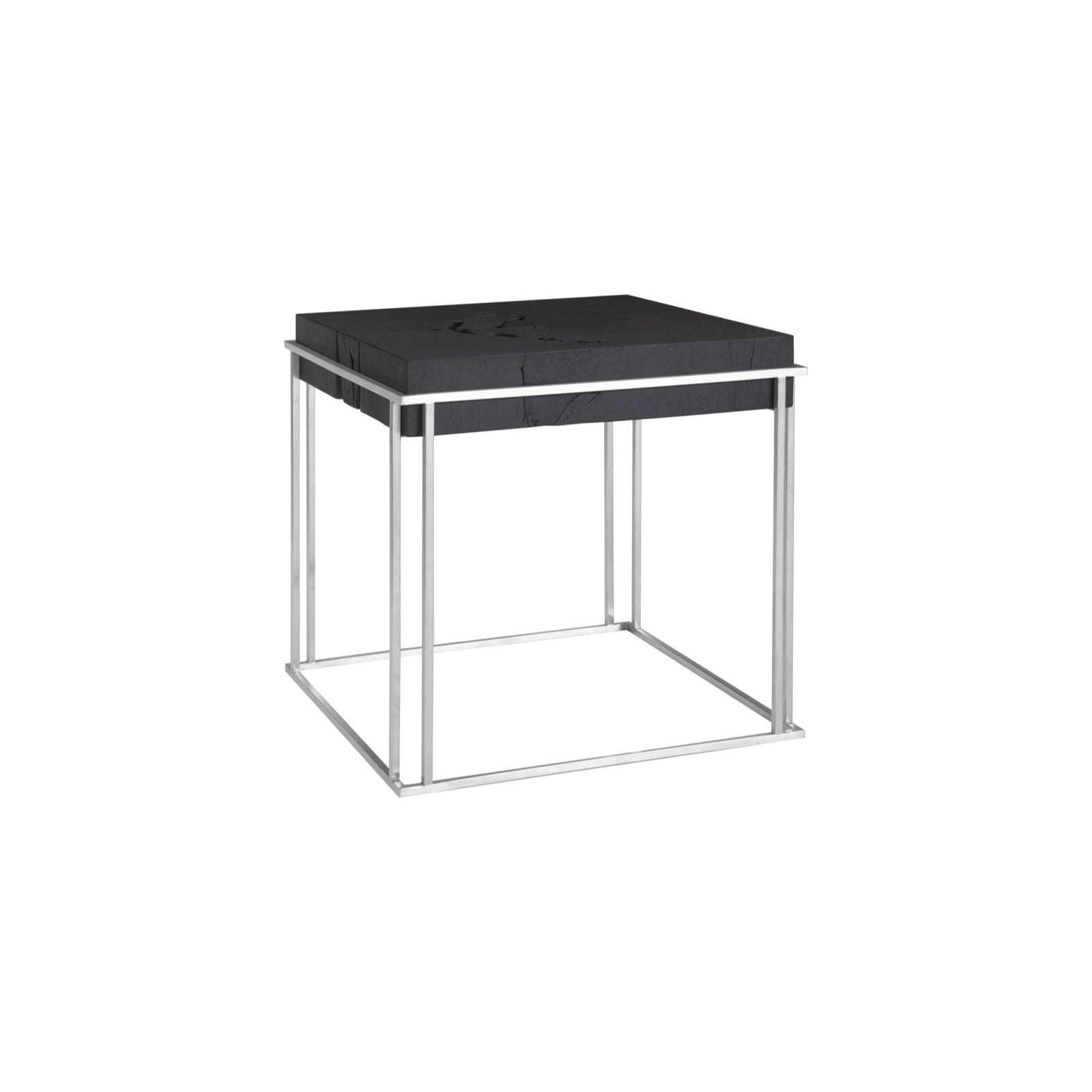 Burnt Cube Side Table