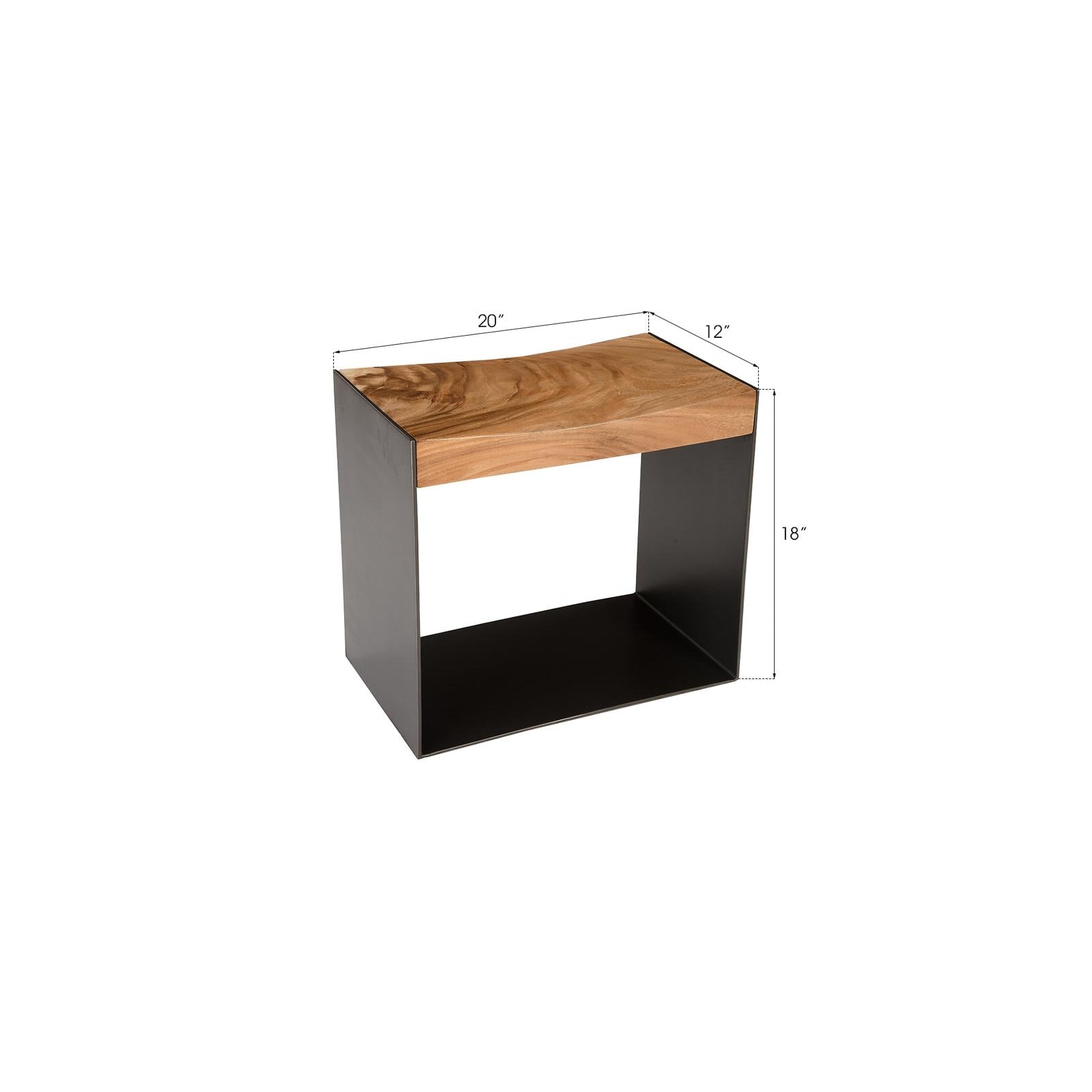 Iron Frame Stool - Natural
