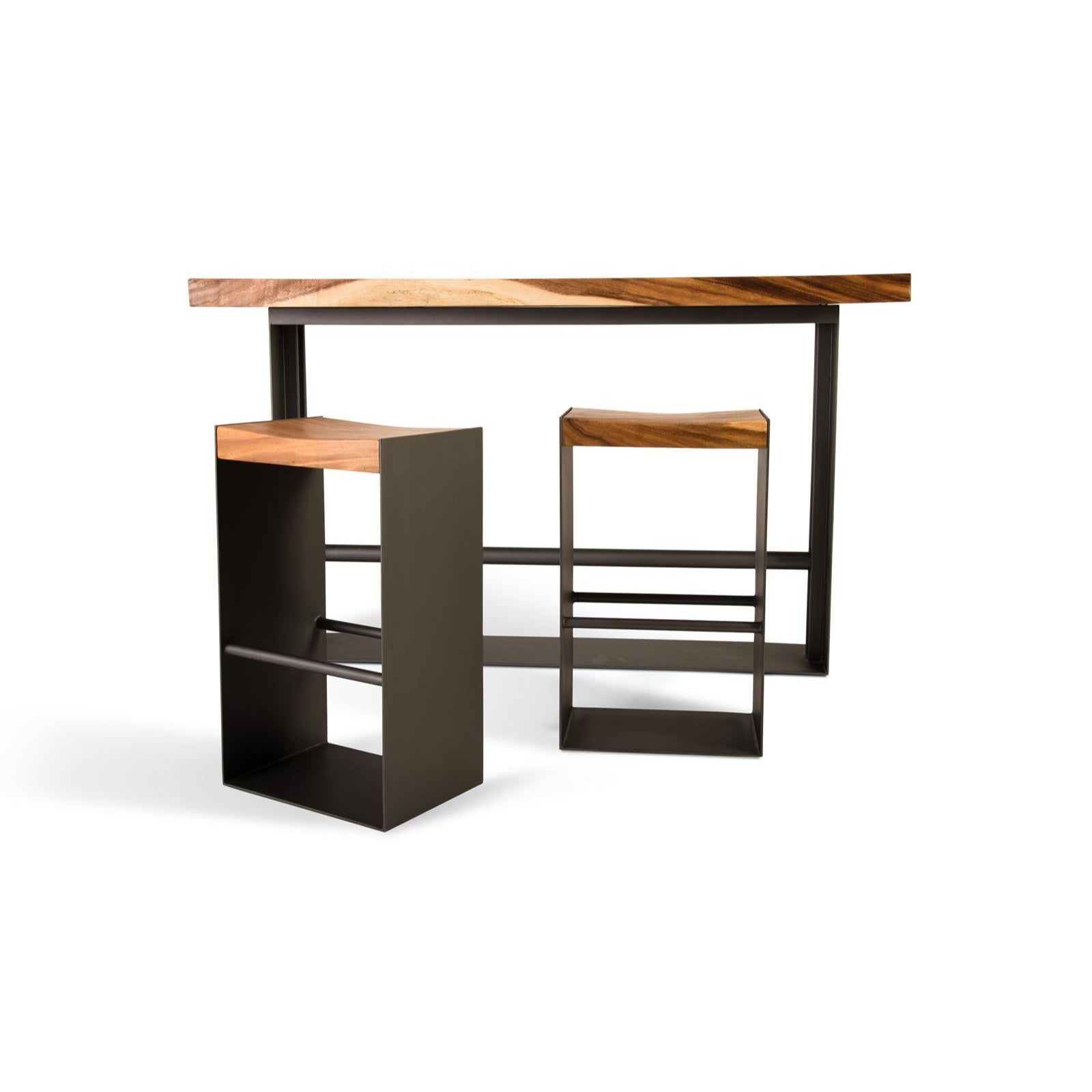 Iron Frame Bar Table - Natural