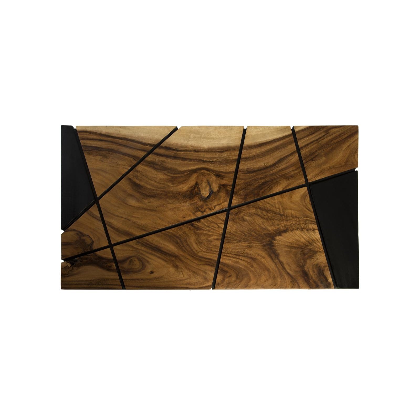 Criss Cross Coffee Table on Black Iron Legs
