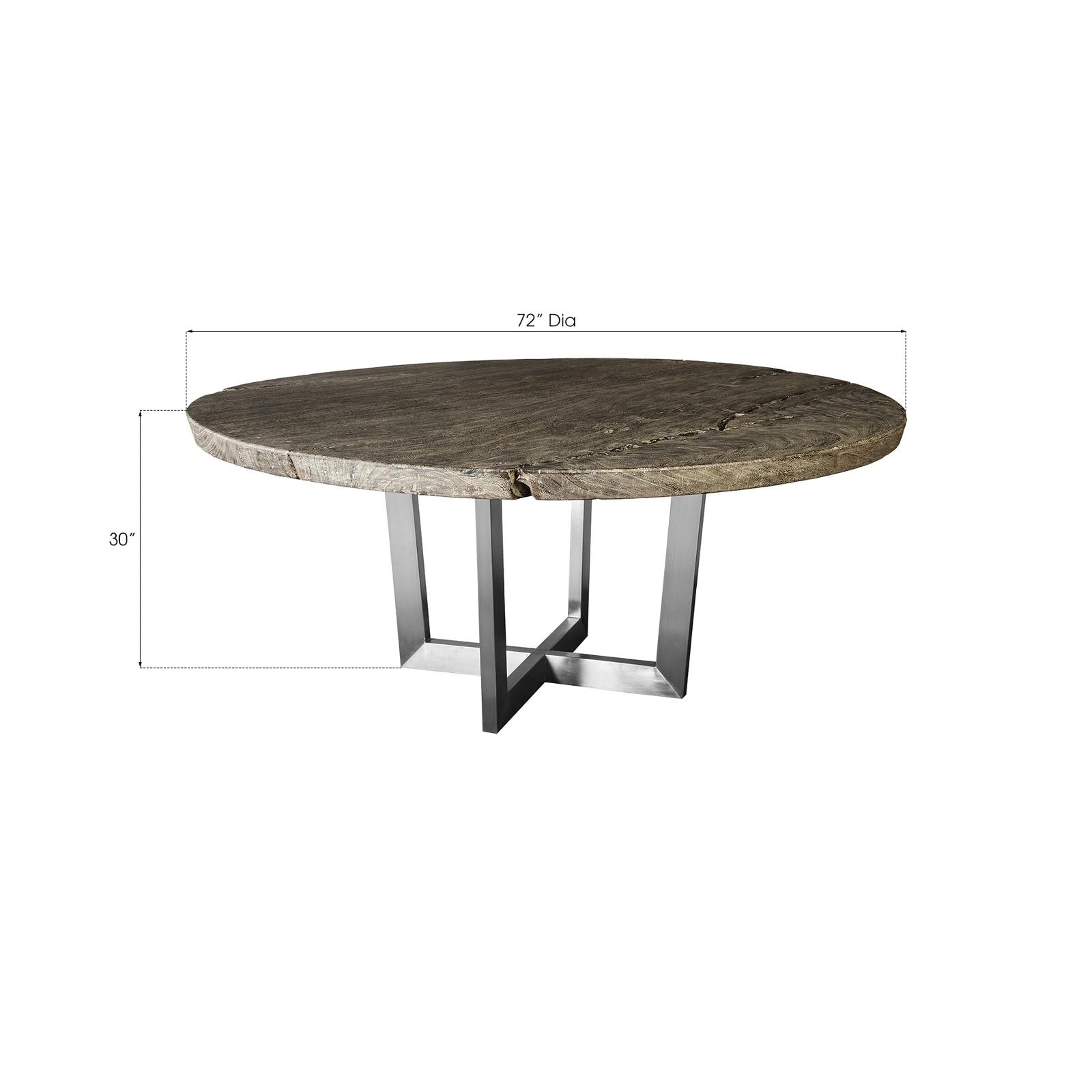 Chuleta Round Dining Table on Stainless Steel Base